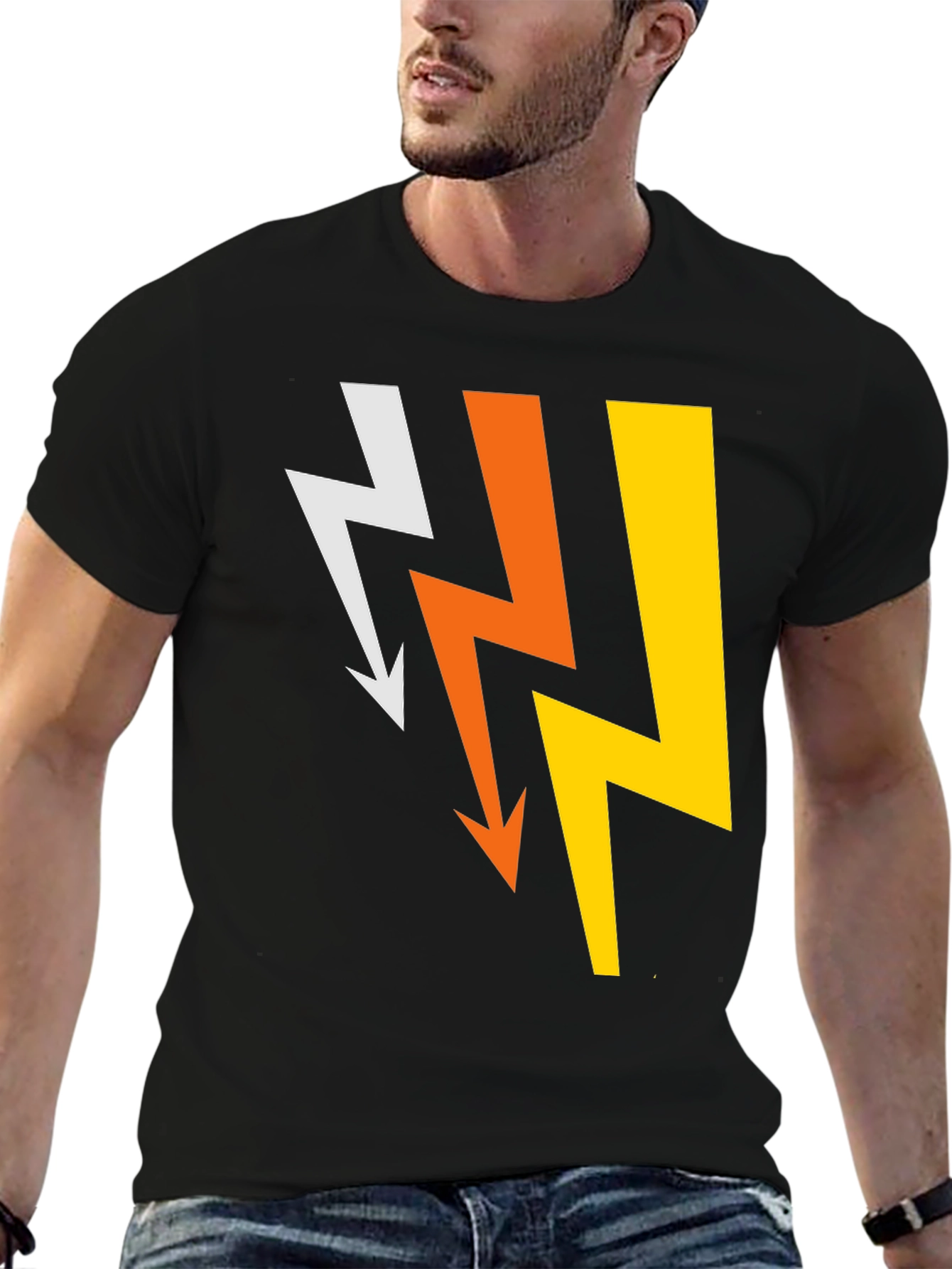 Lightning Bolt Graphic Tee - Mens Black T-Shirt