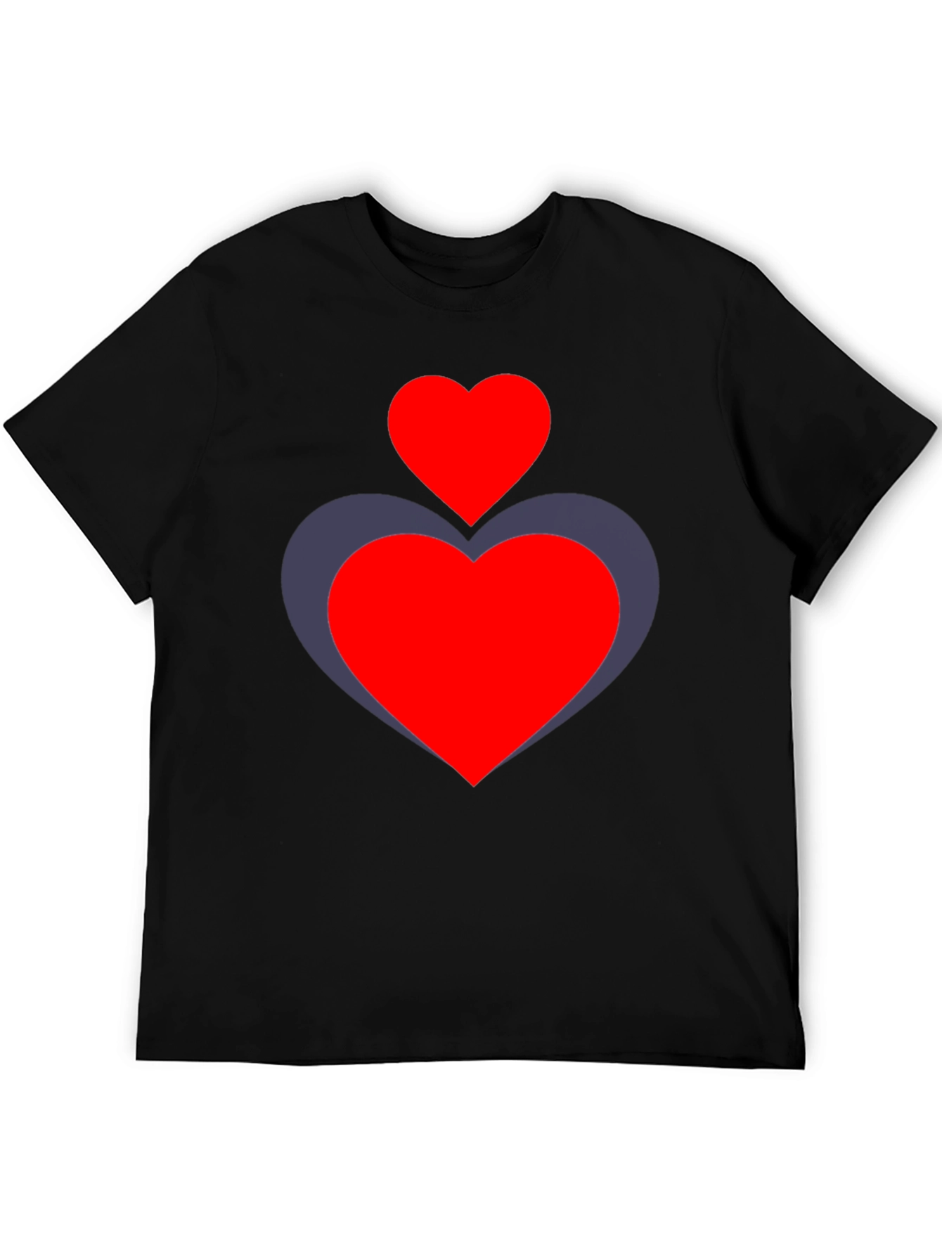 Heart Duo Graphic Tee - Stylish Black T-Shirt