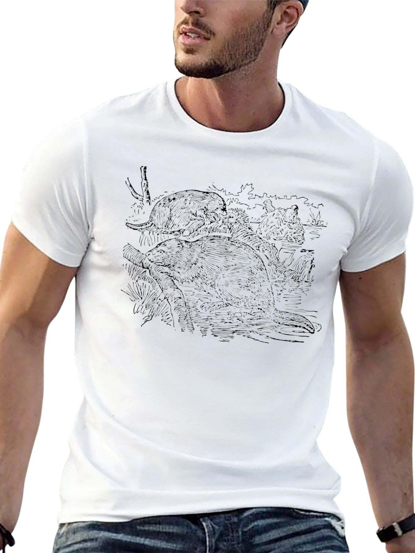 Black Beaver Graphic T-Shirt