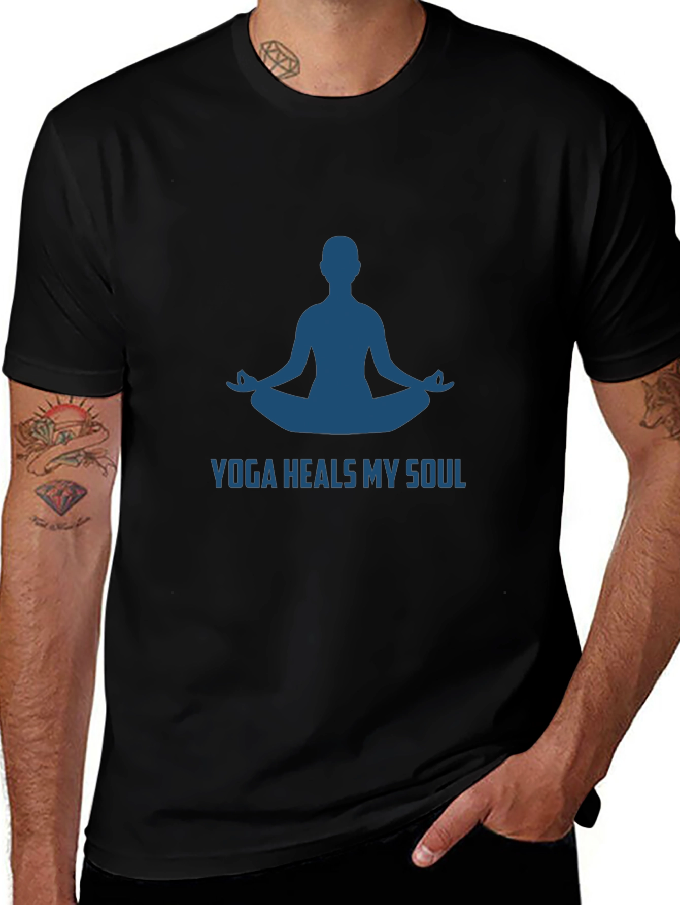 Yoga Heals My Soul Black T-Shirt