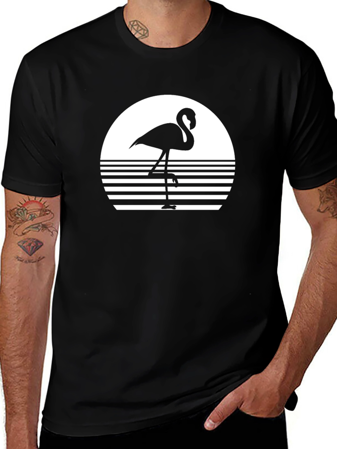 Black Flamingo Silhouette T-Shirt