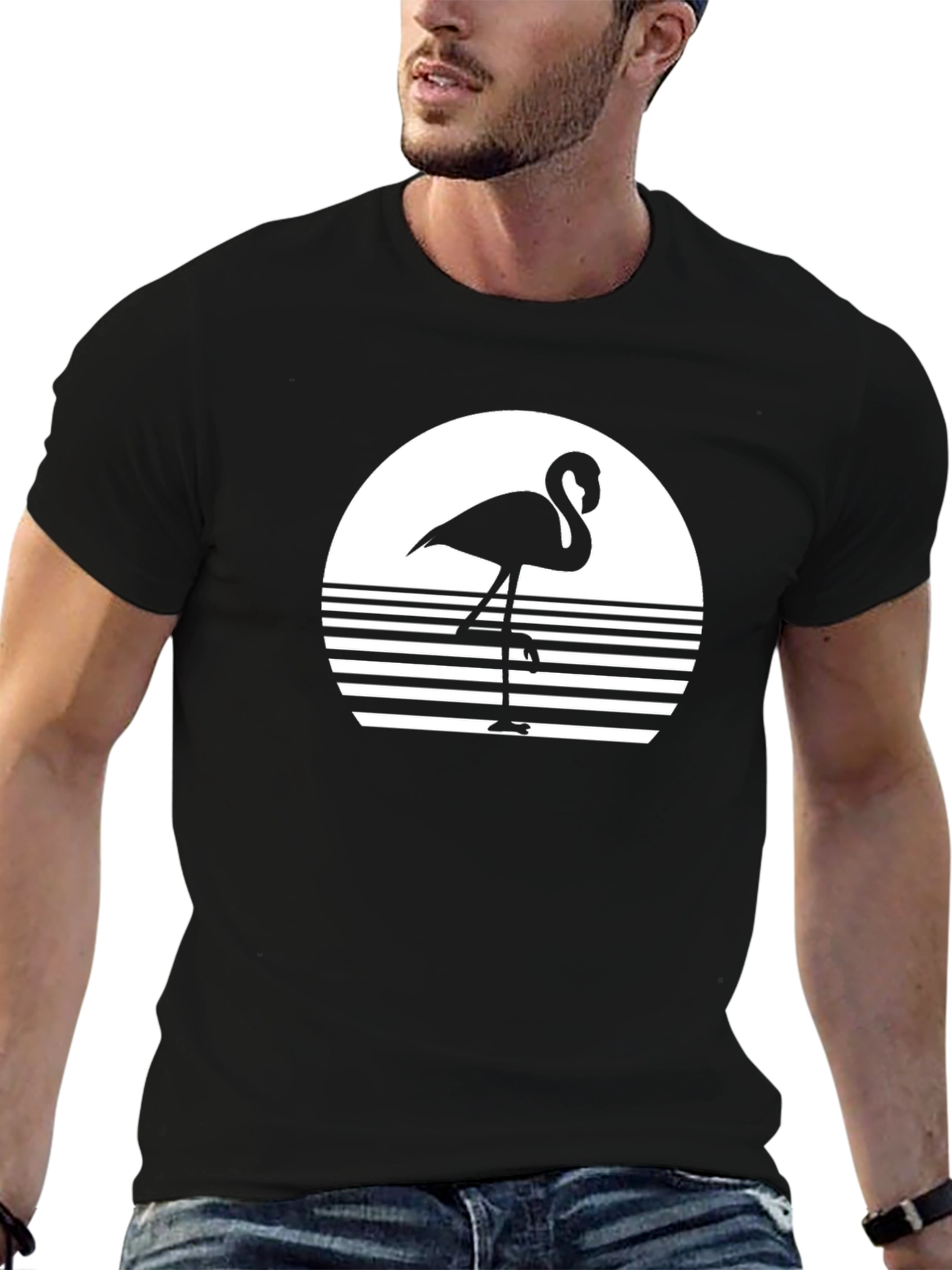 Black Flamingo Silhouette T-Shirt