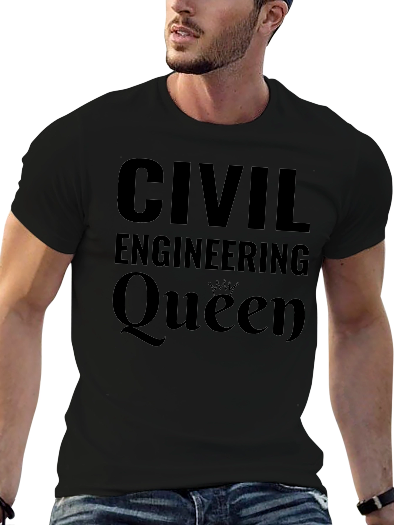 Civil Engineering Queen Black T-Shirt