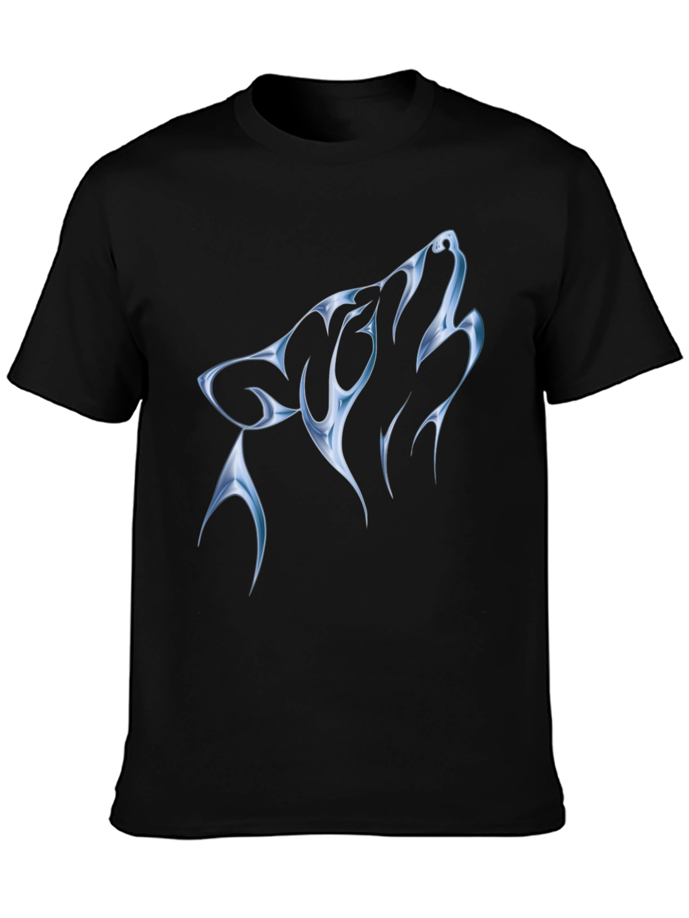 Wolf Graphic Print Black T-Shirt
