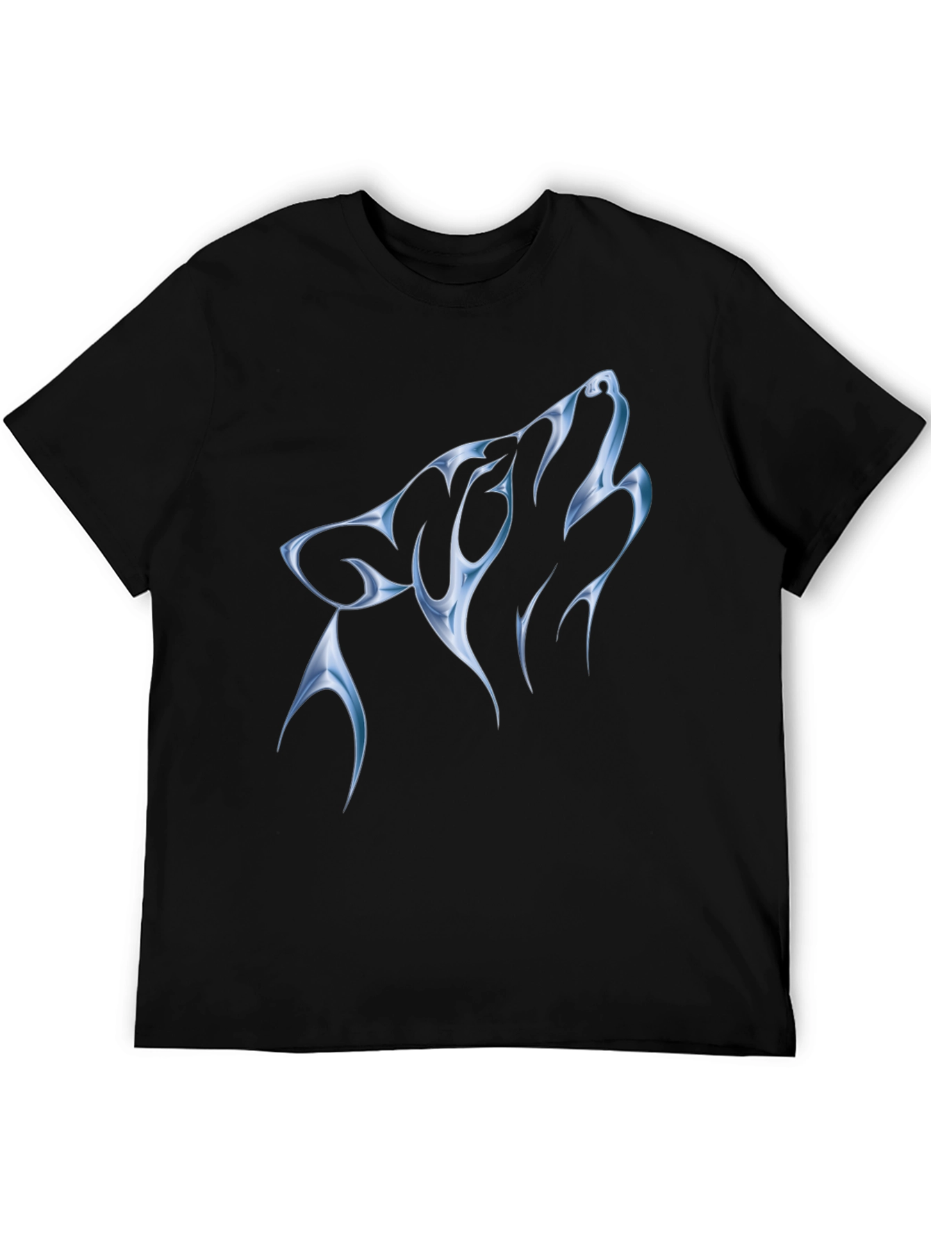 Wolf Graphic Print Black T-Shirt