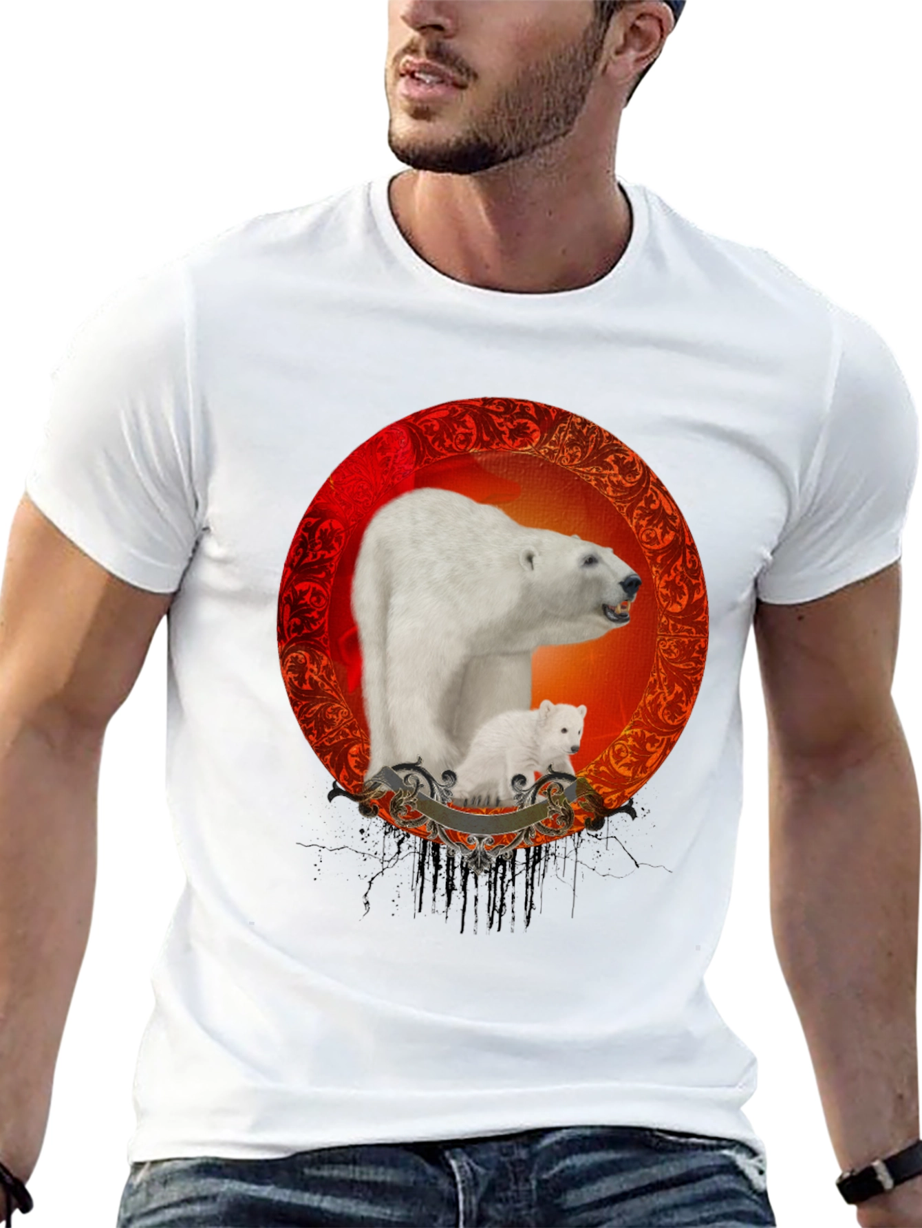 Polar Bear Graphic Tee - Classic Black