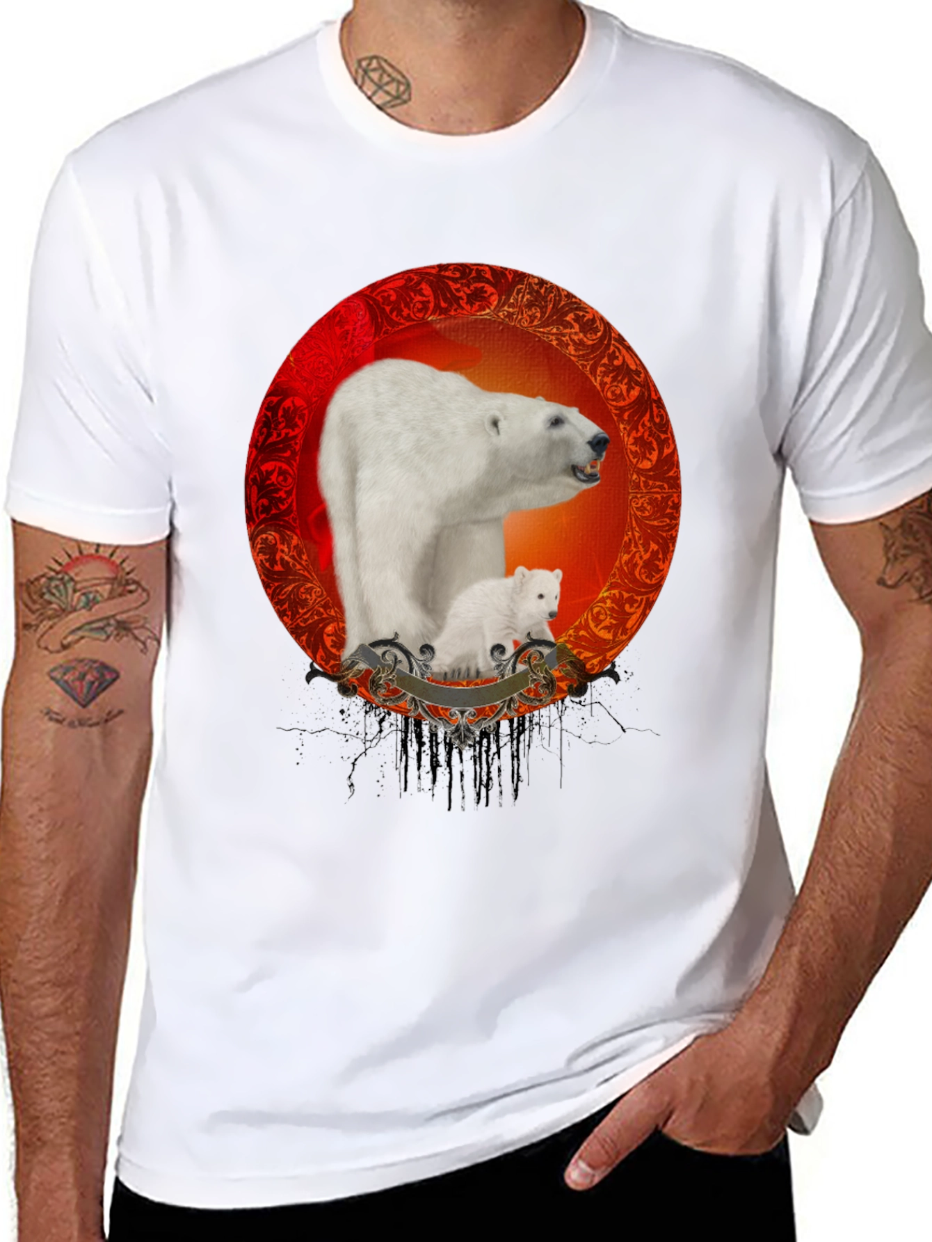 Polar Bear Graphic Tee - Classic Black