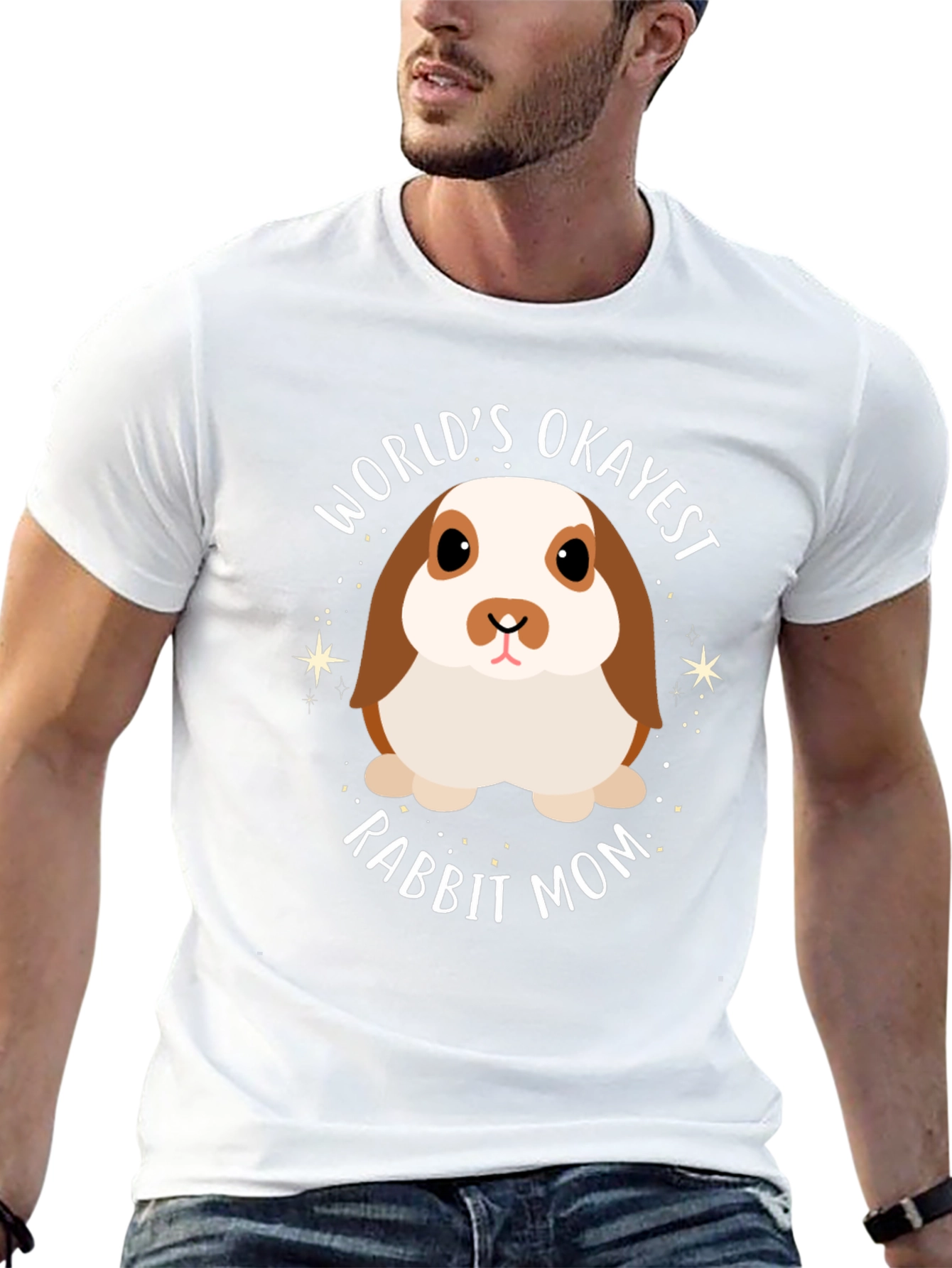 Worlds Okayest Rabbit Mom Black T-Shirt