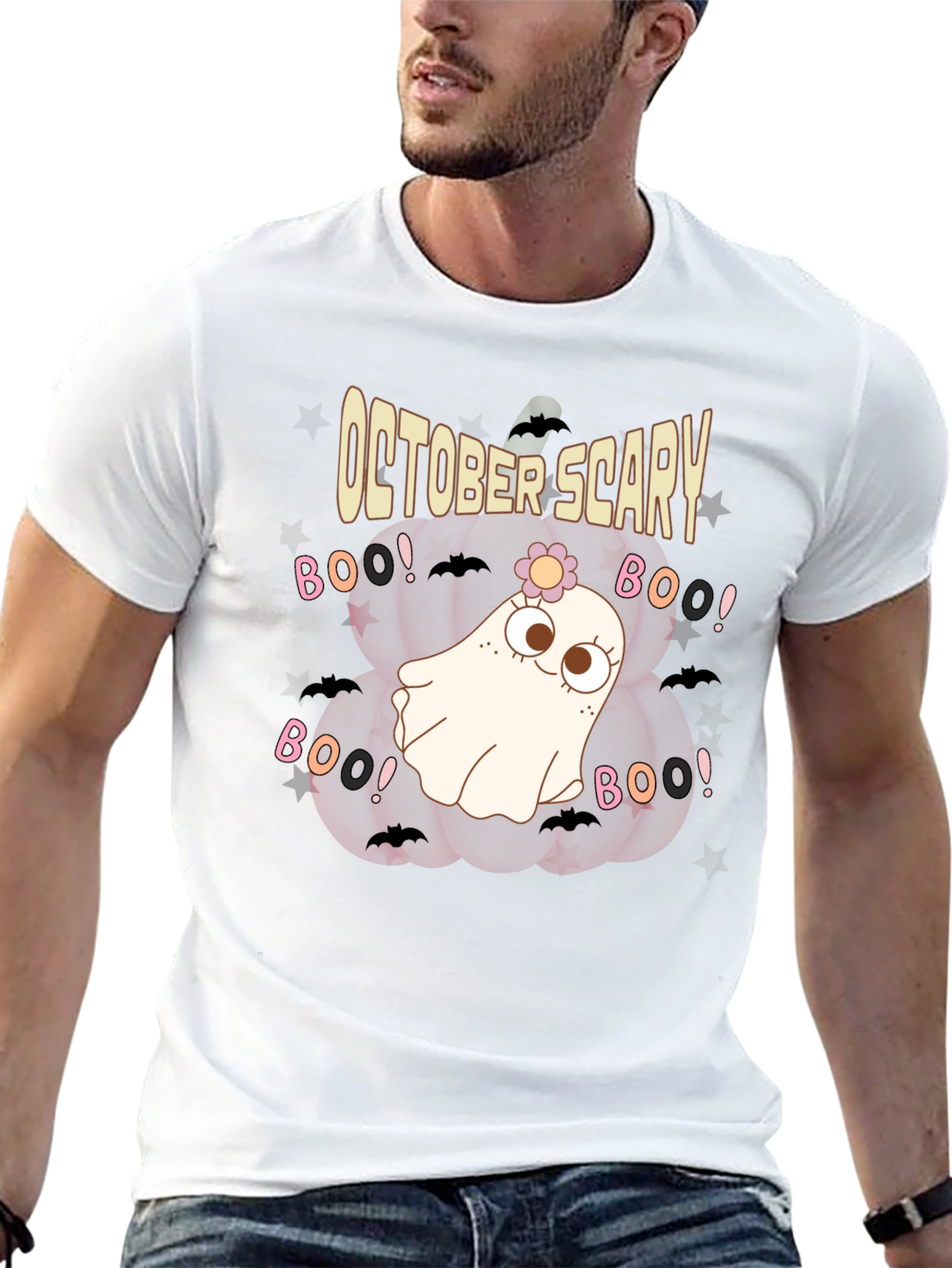 October Scary Ghost Pumpkin T-Shirt