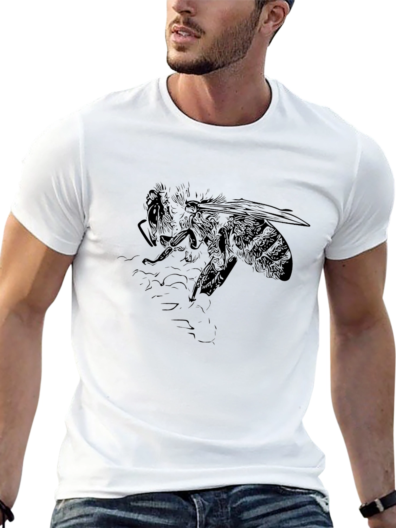 Black Bee Graphic Tee - Mens Casual Fit