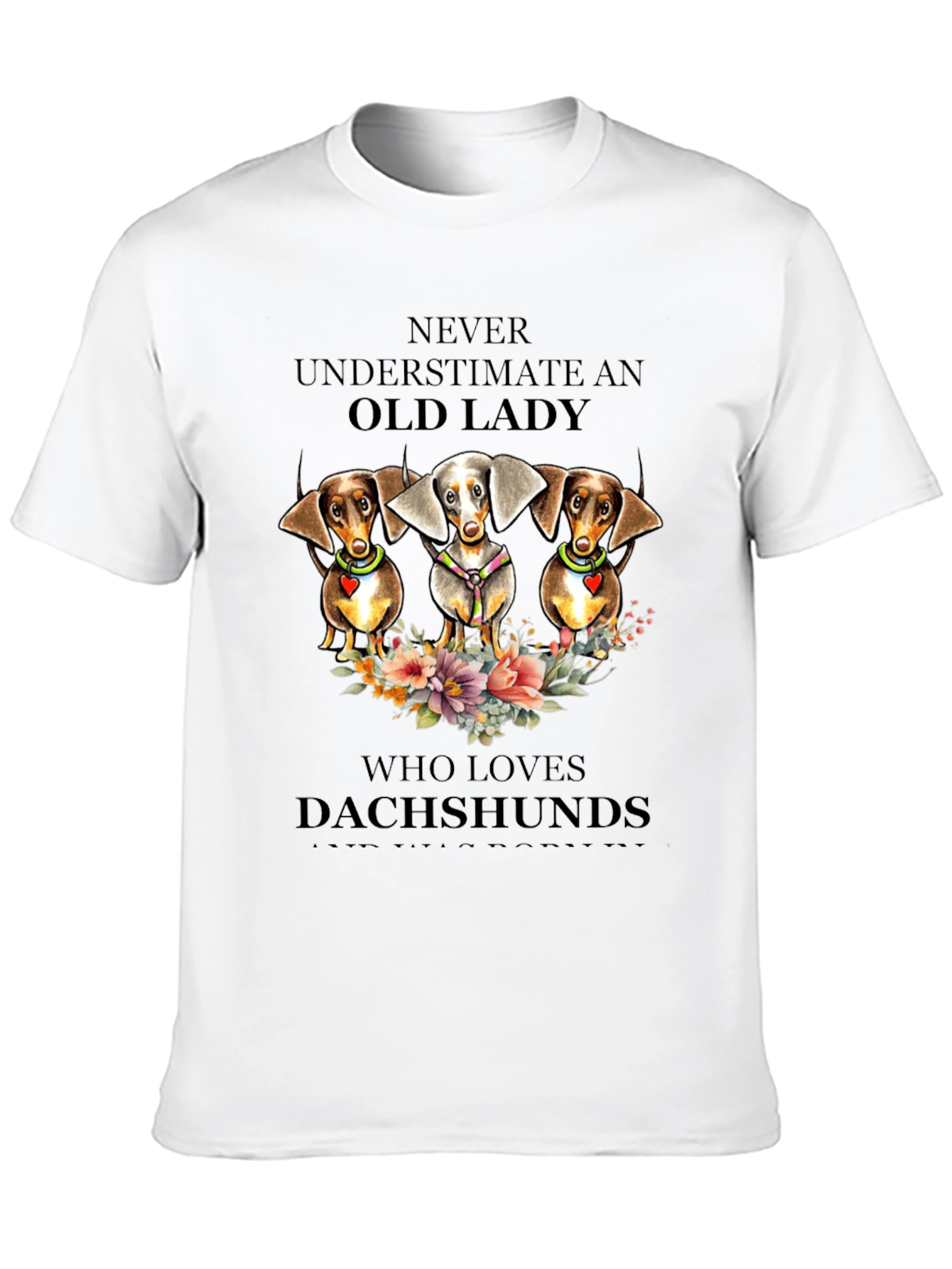 Dachshund Lover T-Shirt - Never Underestimate an Old Lady
