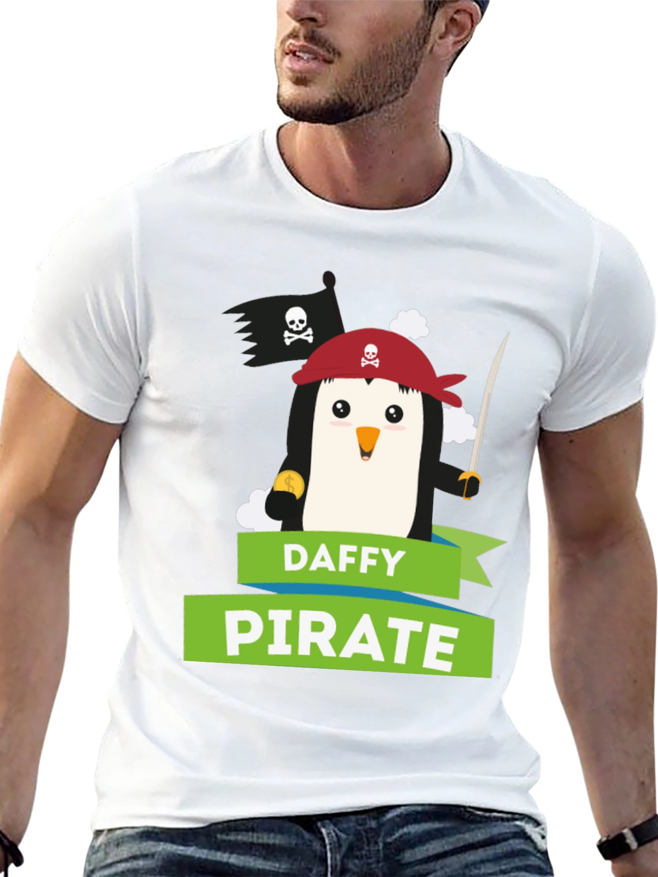 Daffy Pirate Penguin Graphic Tee