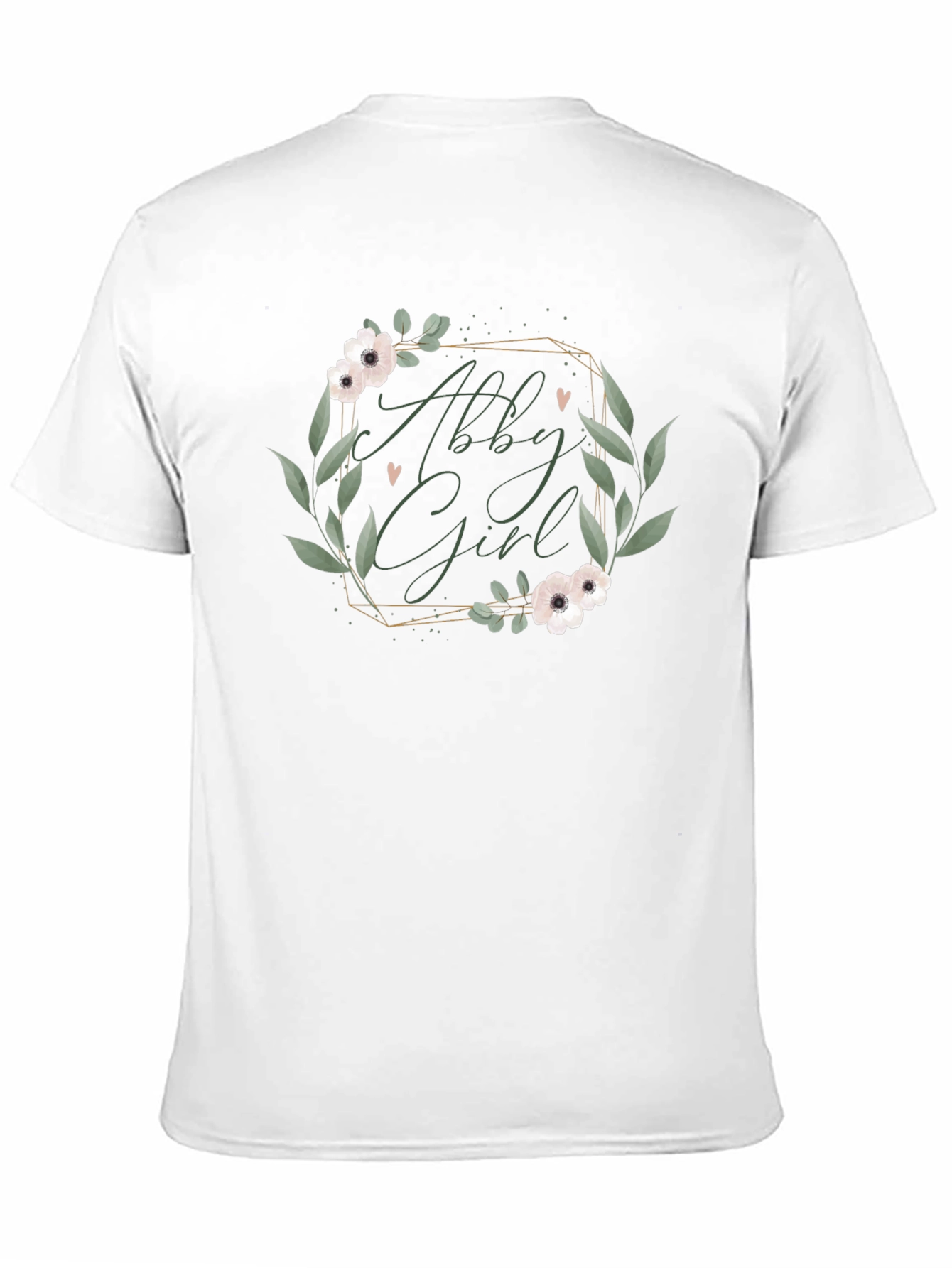 Abby Girl Floral Wreath Black T-Shirt