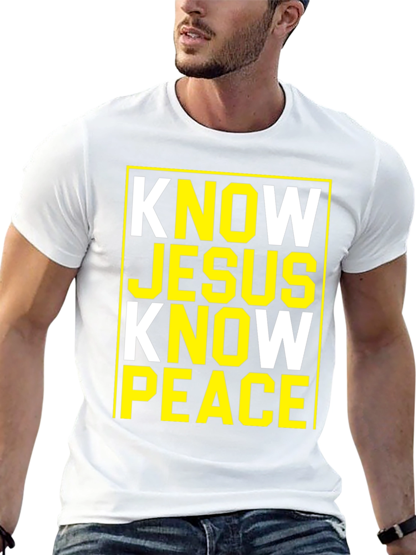 Know Jesus Know Peace Black Graphic Tee