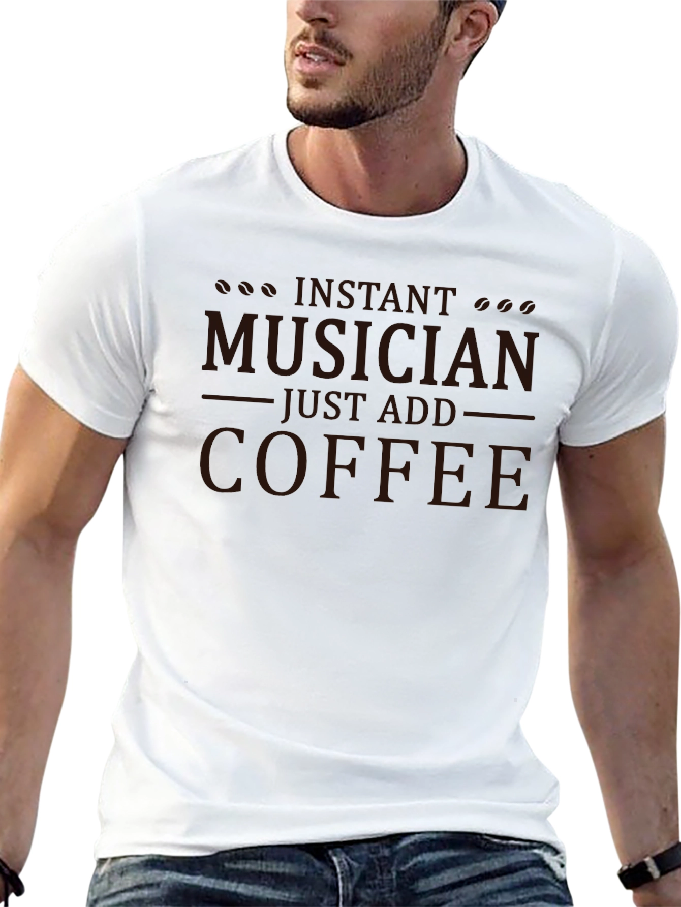 Instant Musician Just Add Coffee Black T-Shirt