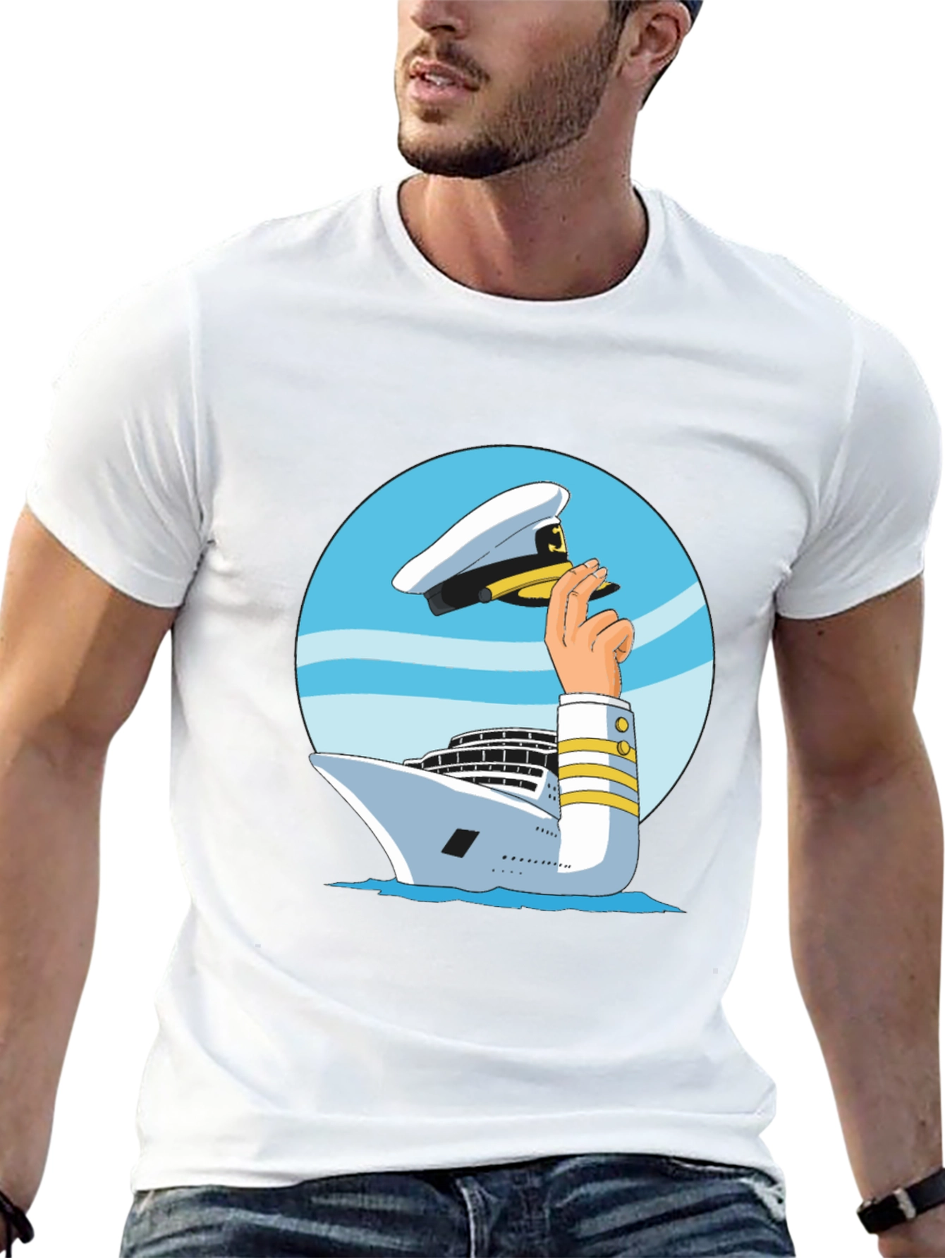Nautical Captain T-Shirt - Cruise Ship Hat Design