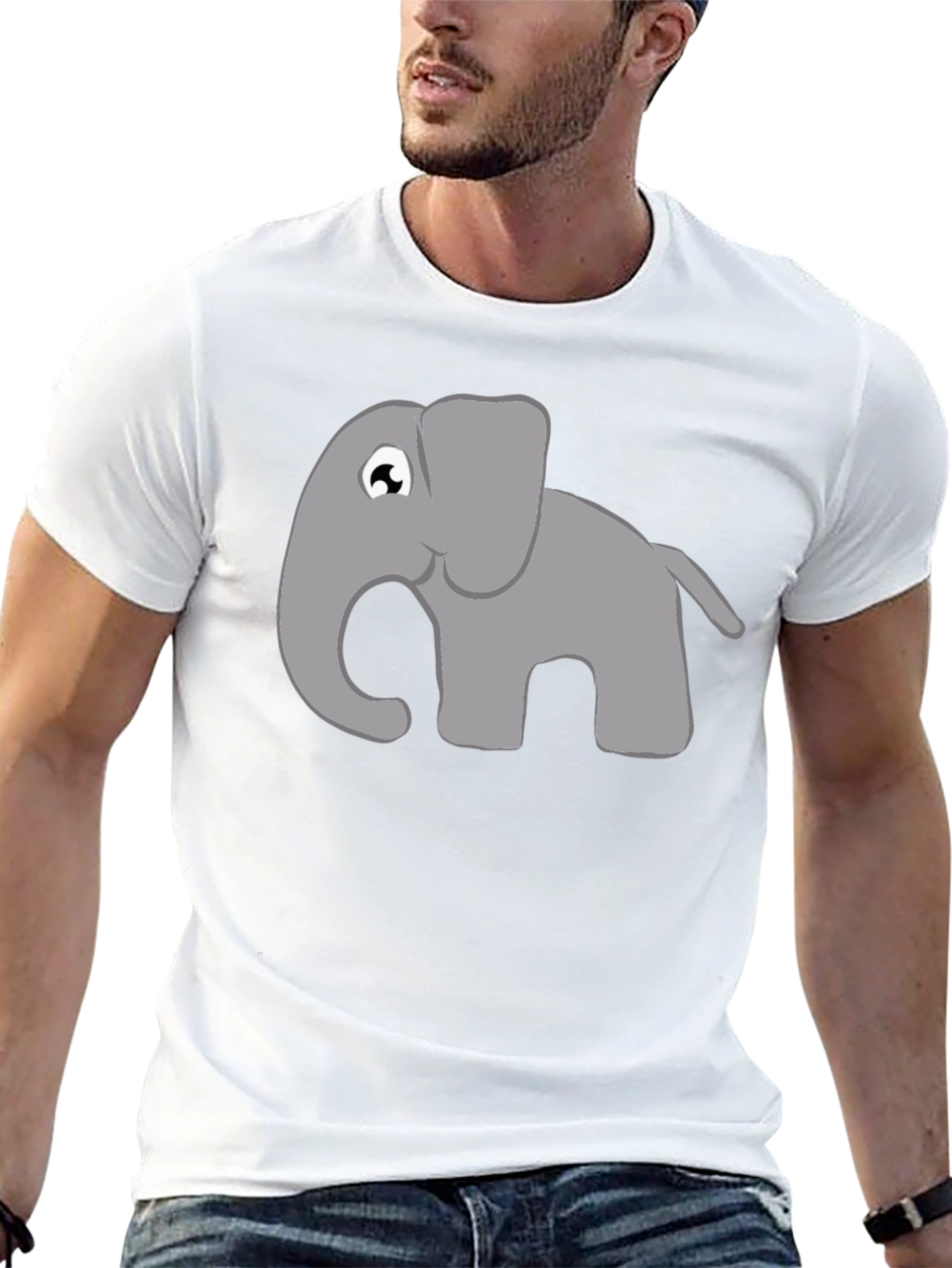 Elephant Graphic Tee - Black Cotton T-Shirt