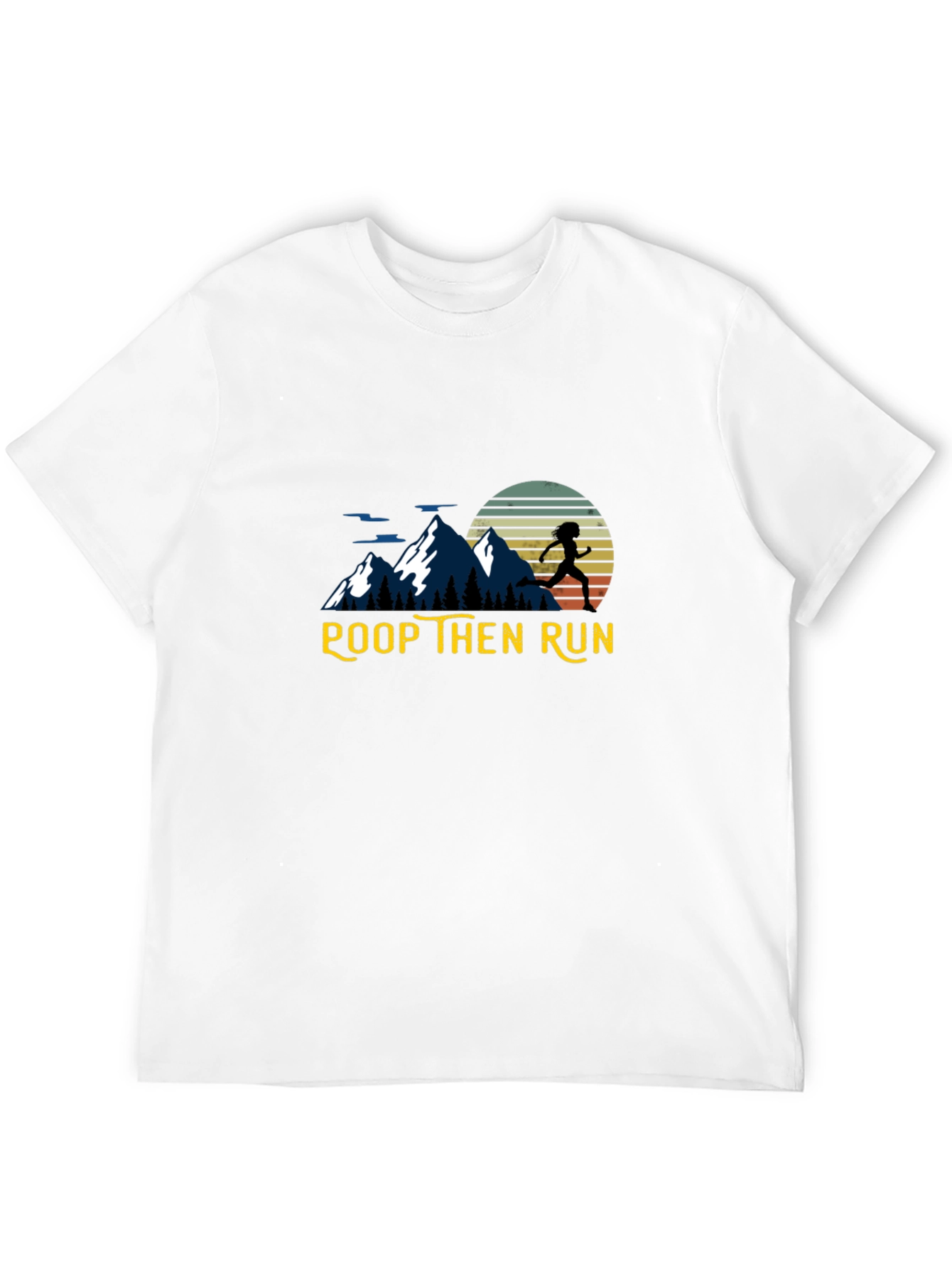 Poop Then Run Graphic T-Shirt - Athlete Humor