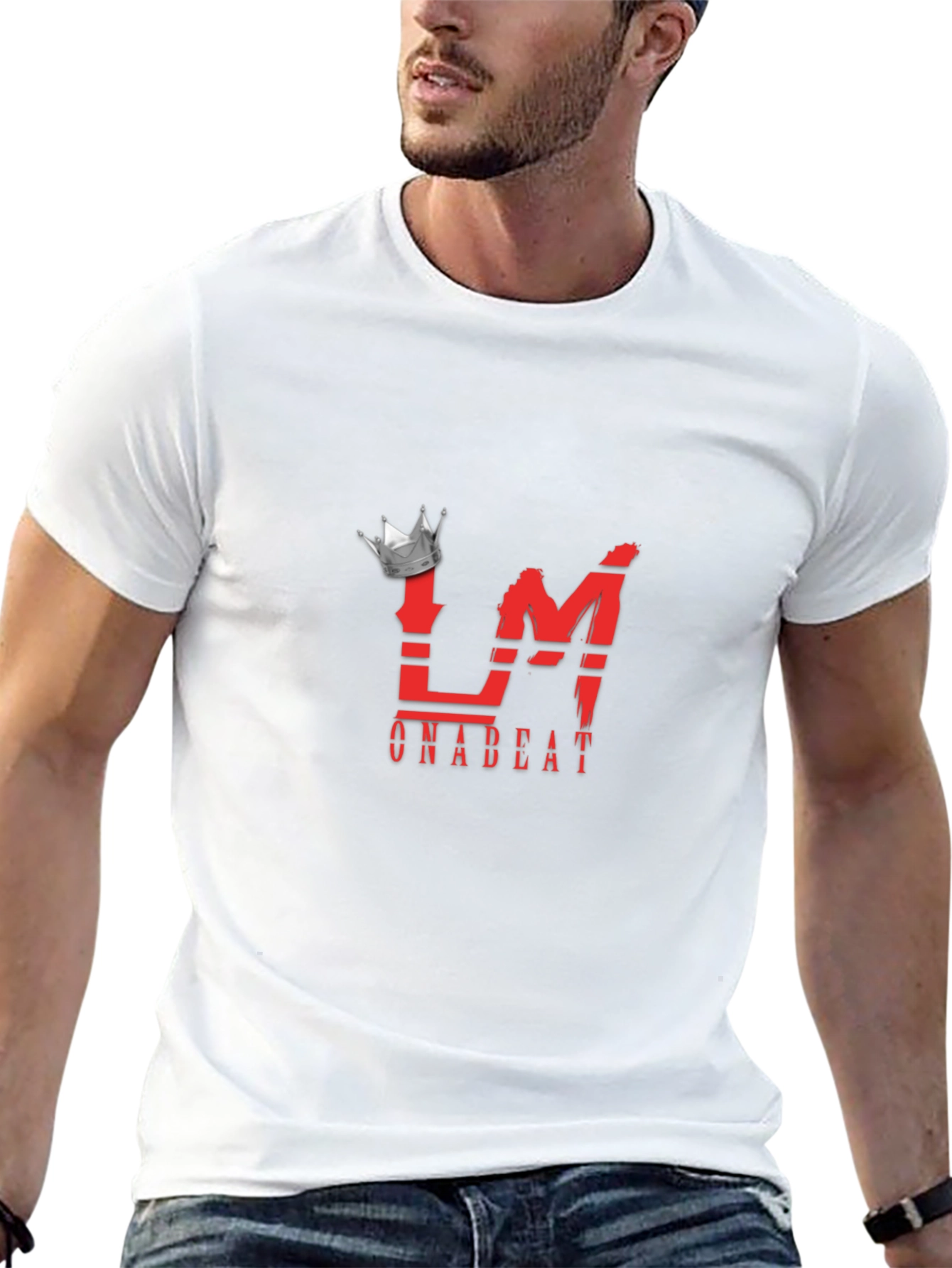 Mens Black Graphic Tee - Crown LM Onabeat Design