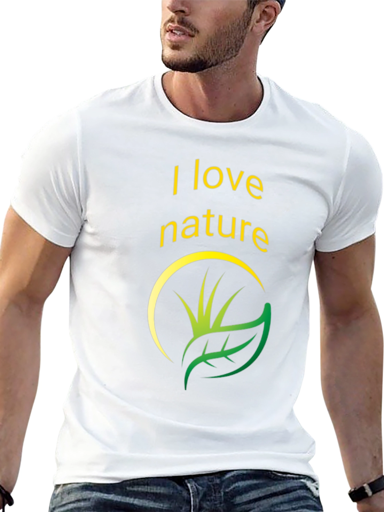 I Love Nature Black Graphic T-Shirt