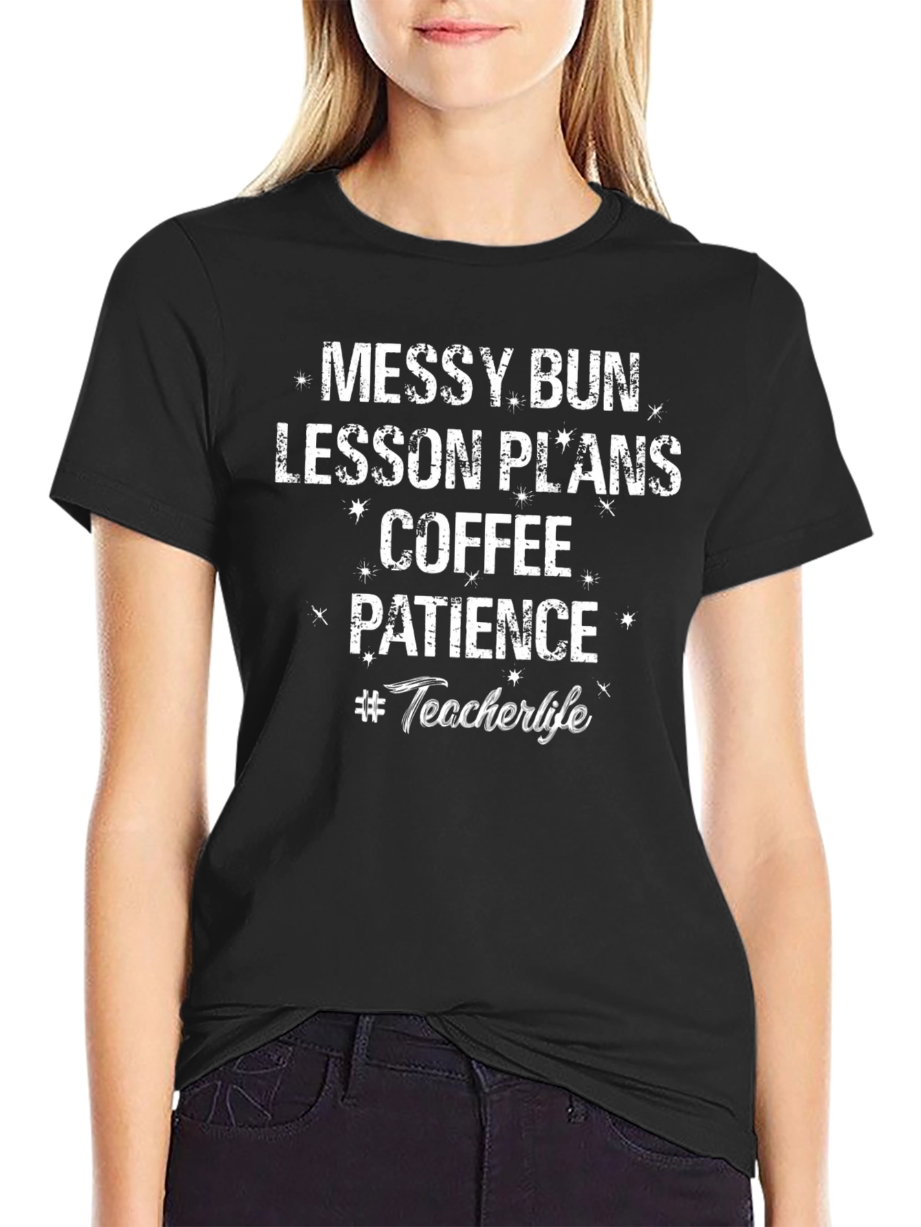 Messy Bun Teacher Life Tee