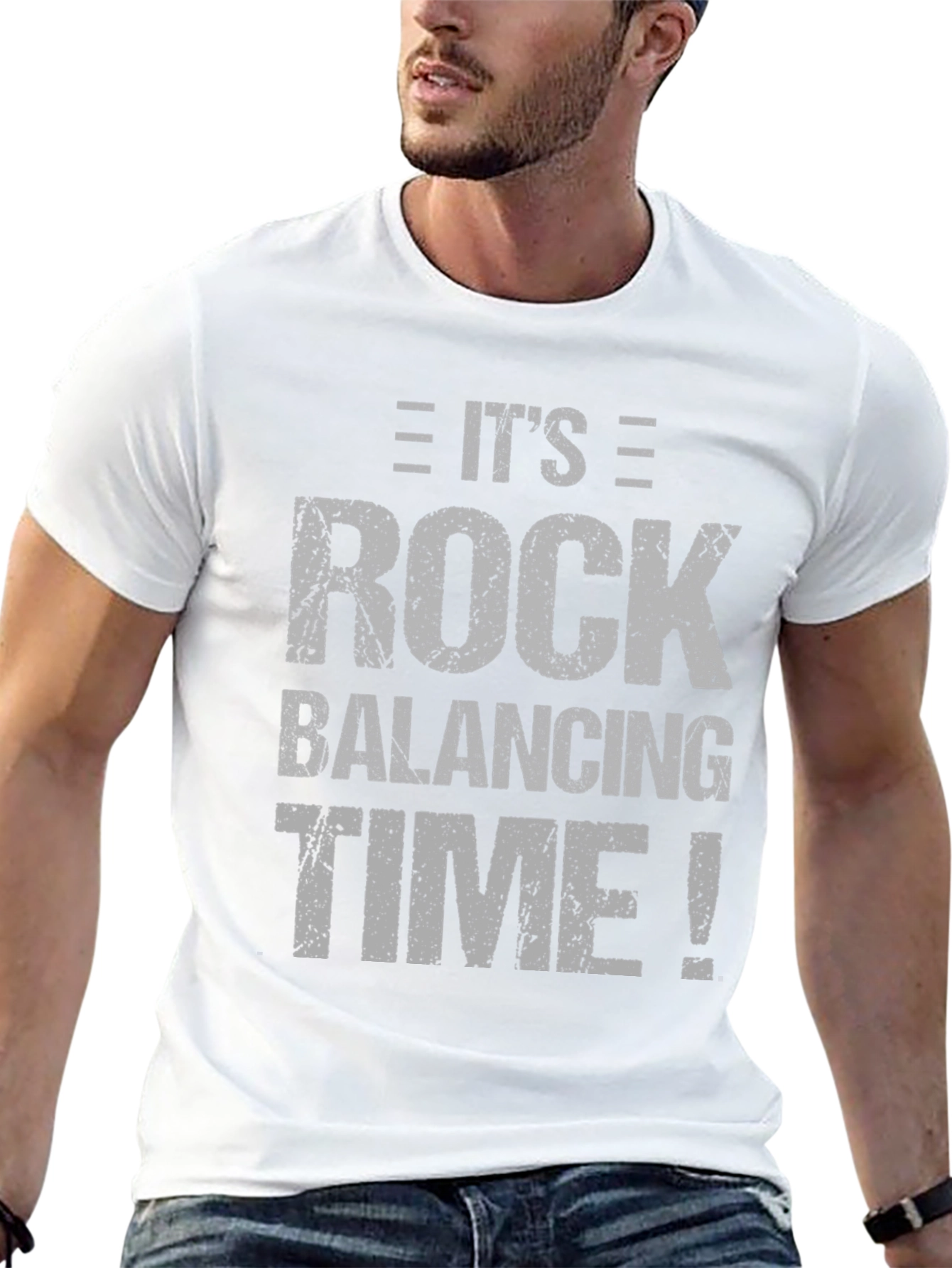 Its Rock Balancing Time Black T-Shirt