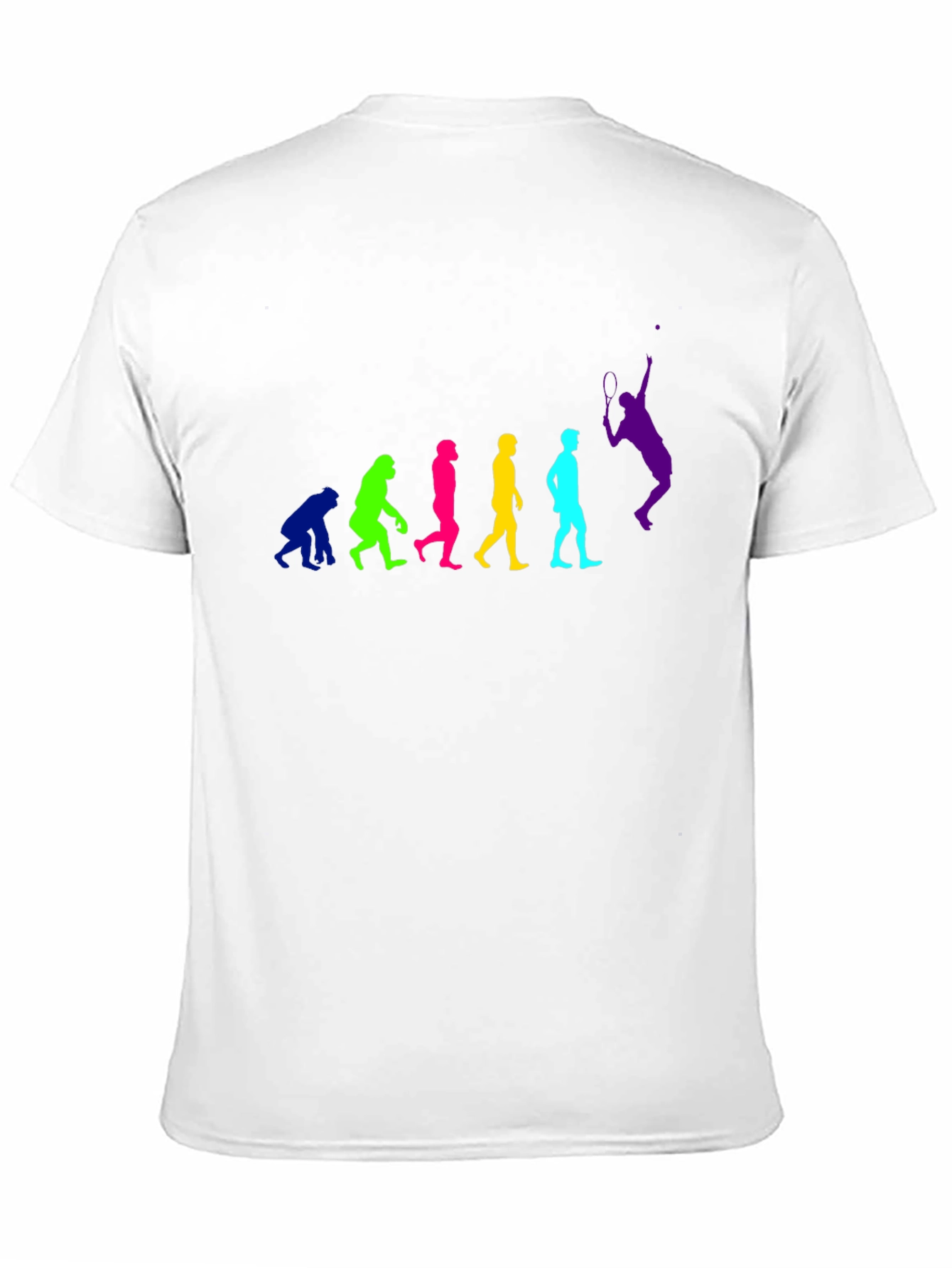 Evolution of Tennis Player Graphic Tee - Black Cotton