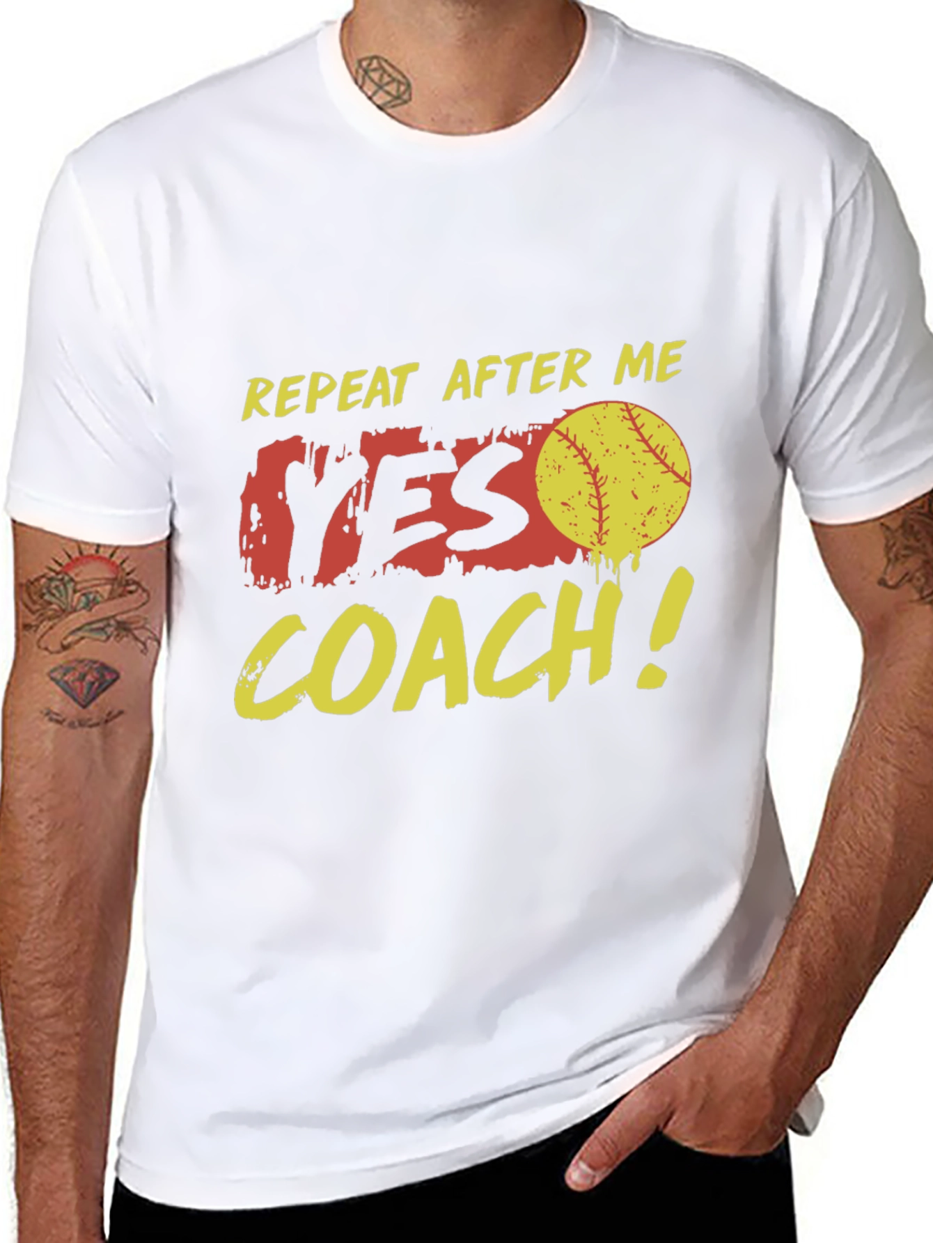 Yes Coach! Graphic Tee - Baseball Fan T-Shirt