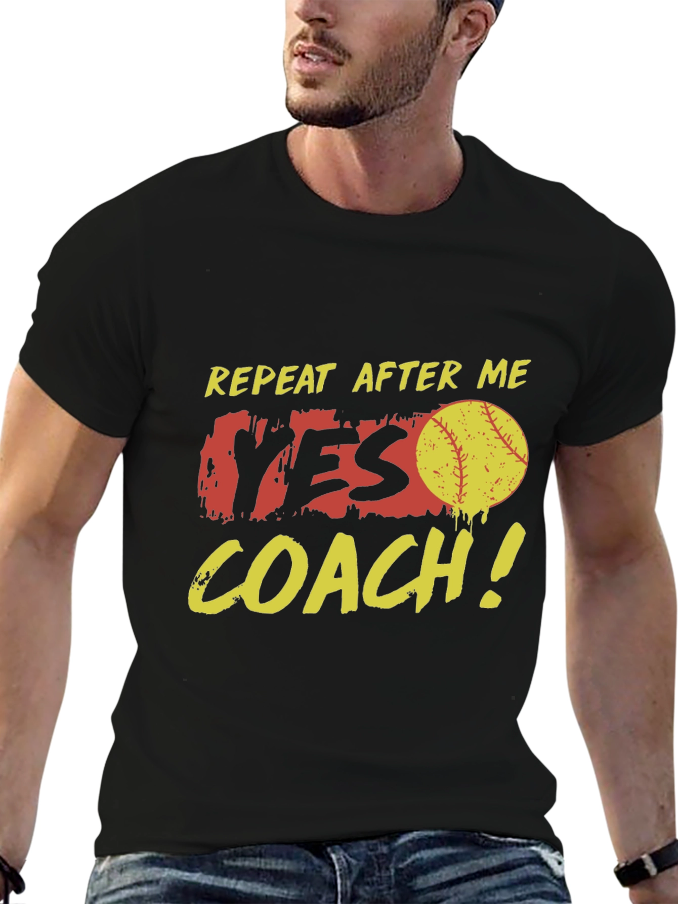 Yes Coach! Graphic Tee - Baseball Fan T-Shirt
