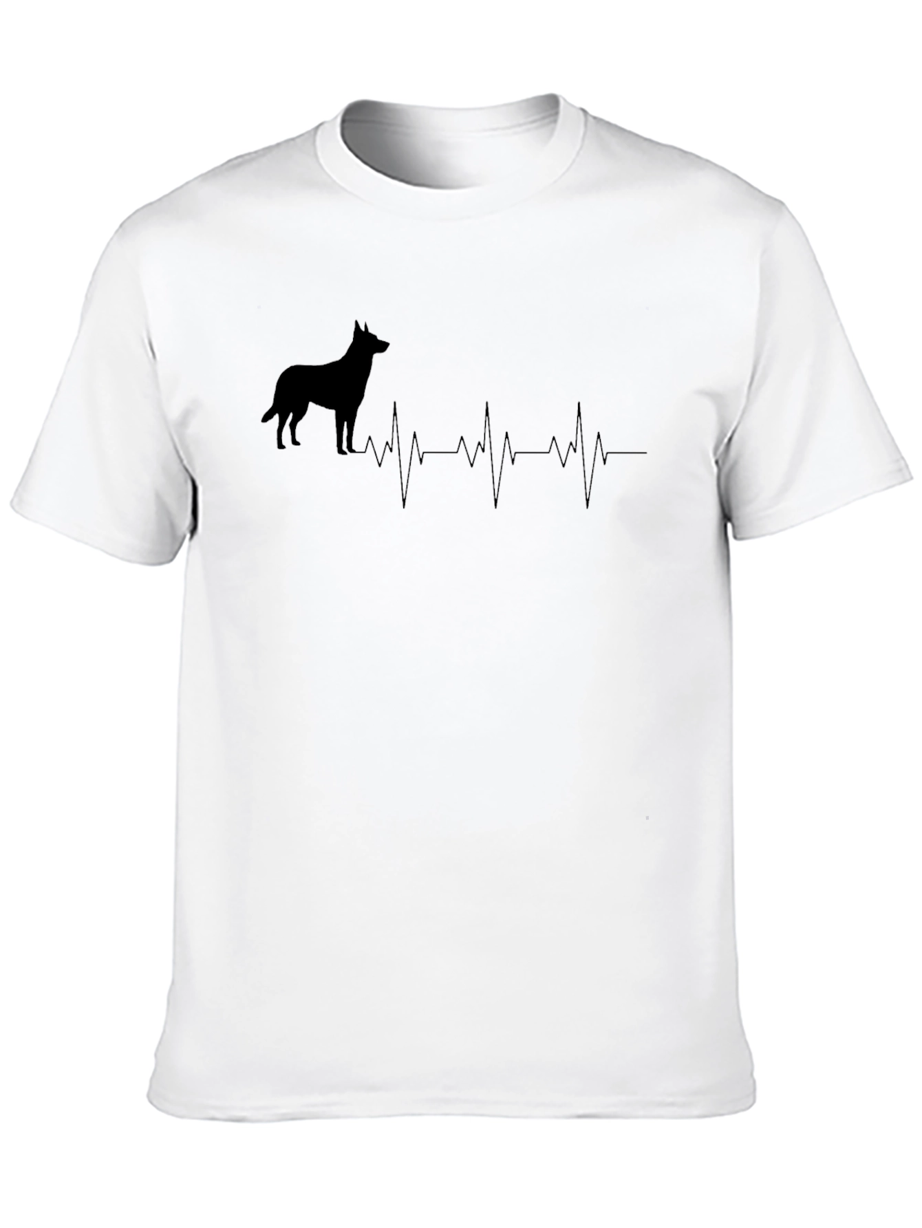Dog Breed Heartbeat T-Shirt - Black