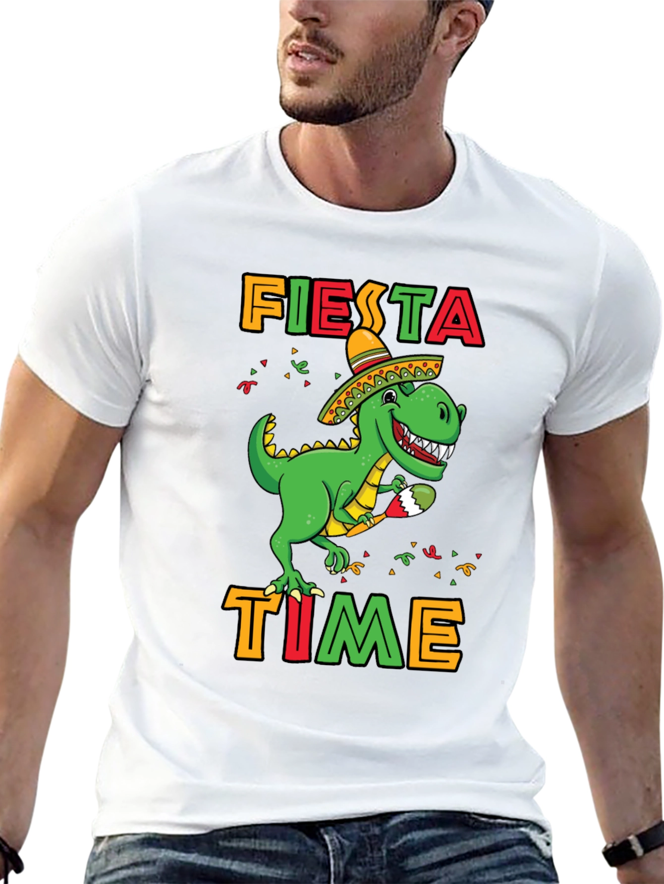 Fiesta Time Dinosaur T-Shirt - Cinco De Mayo
