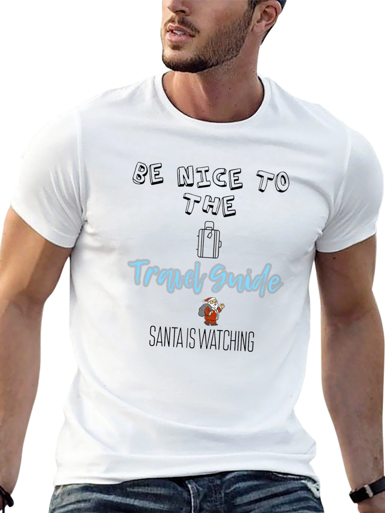 Be Nice to the Travel Guide Santa T-Shirt