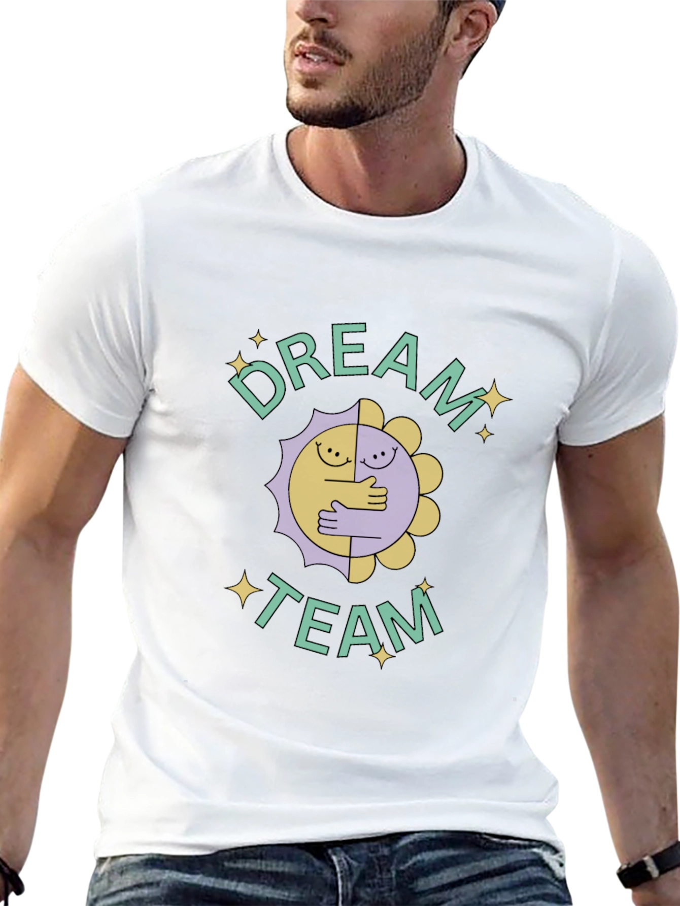 Dream Team Graphic Tee - Black Crew Neck T-Shirt