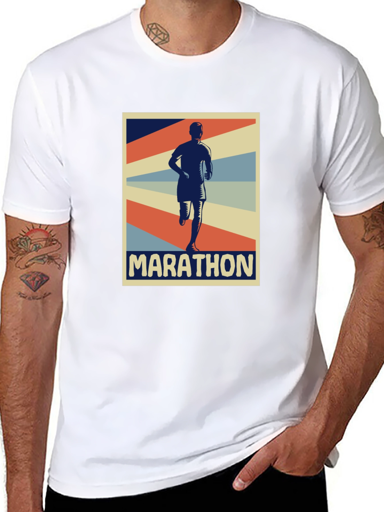 Marathon Runner Graphic Tee - Retro Style