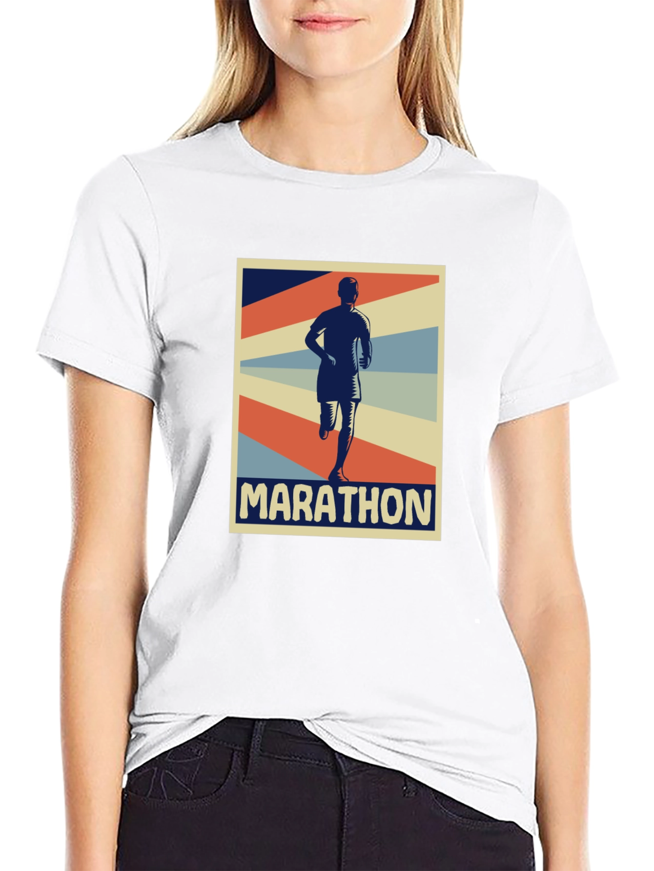Marathon Runner Graphic Tee - Retro Style