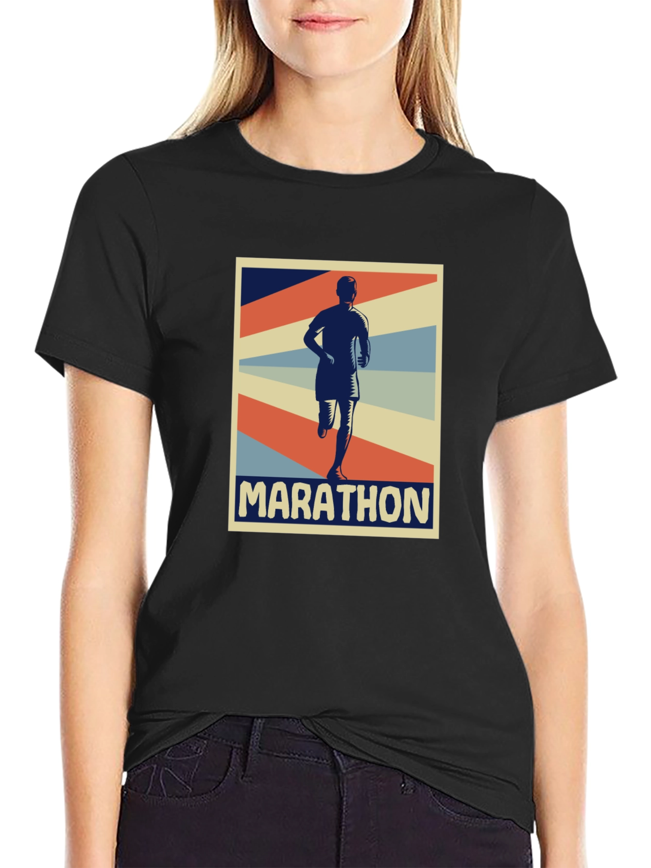 Marathon Runner Graphic Tee - Retro Style