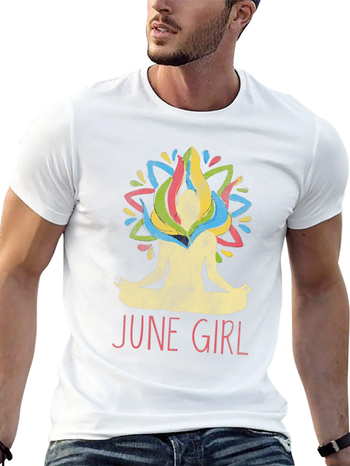 June Girl Yoga T-Shirt - Meditating Woman