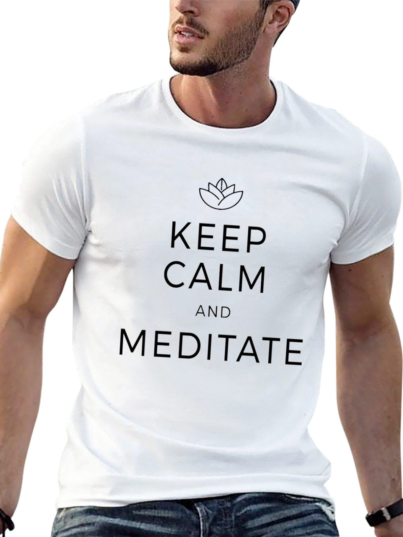 Keep Calm Meditate Black T-Shirt