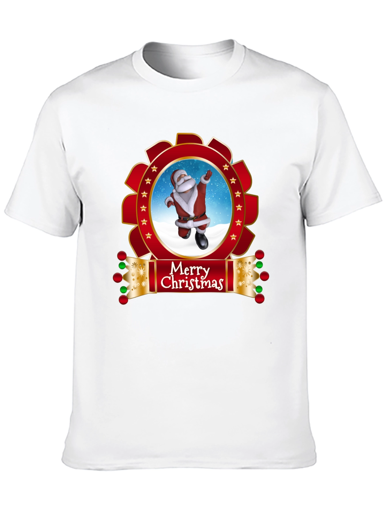 Merry Christmas Santa Black T-Shirt
