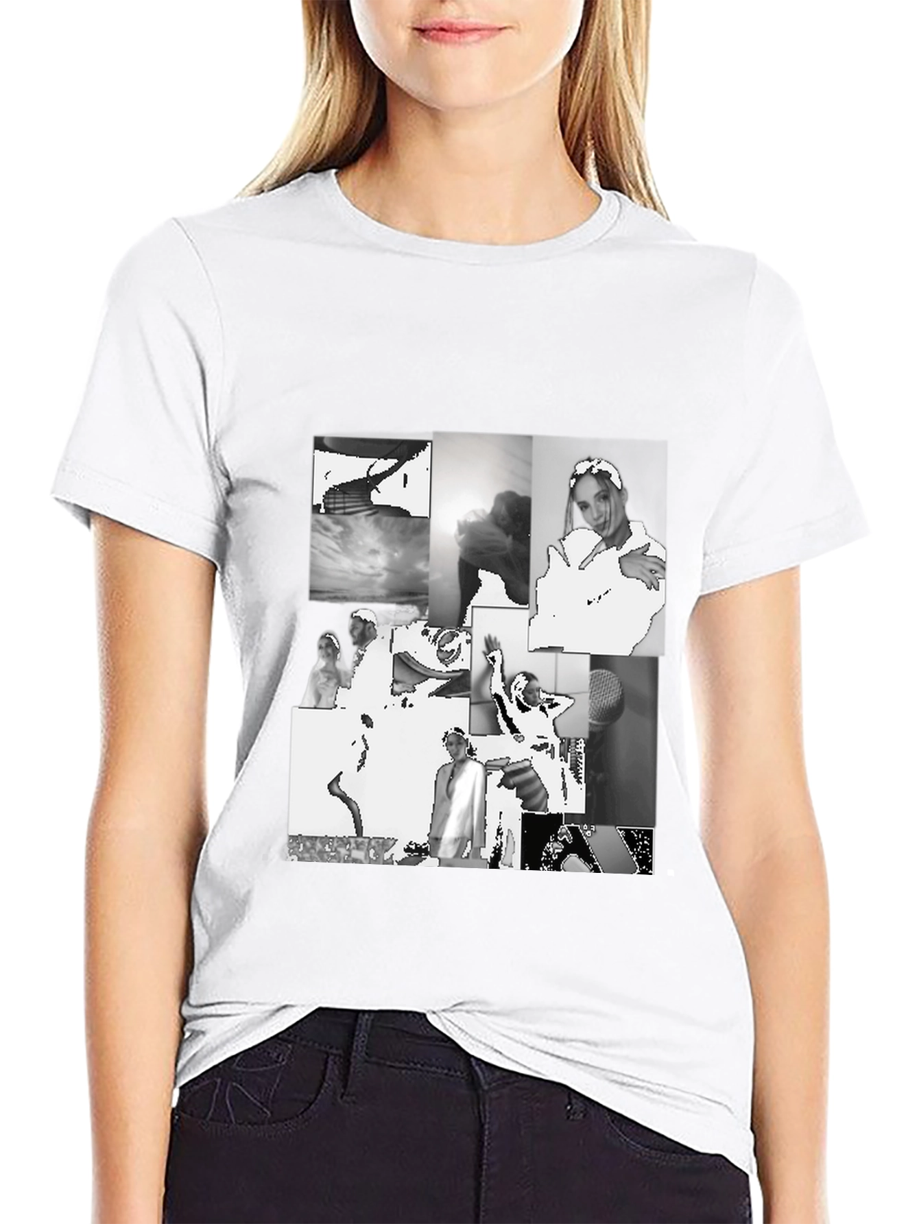 Black Collage Print Tee