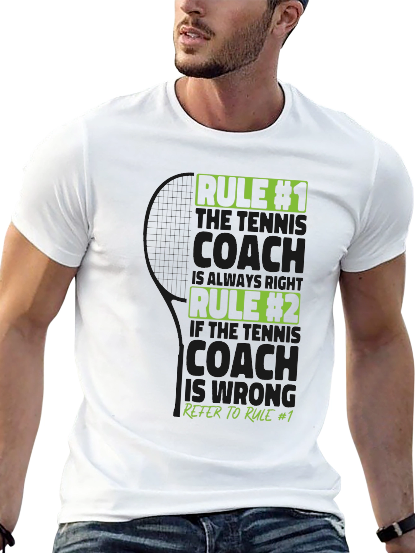 Tennis Coach Rules T-Shirt - Always Right Funny Tee