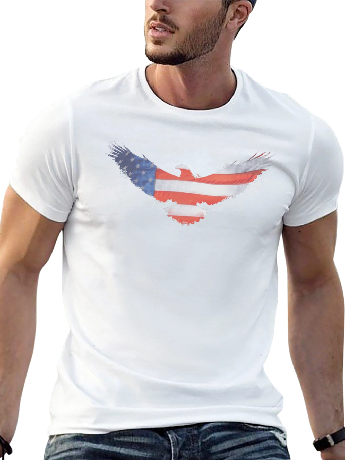 American Flag Eagle Graphic Tee - Patriotic T-Shirt