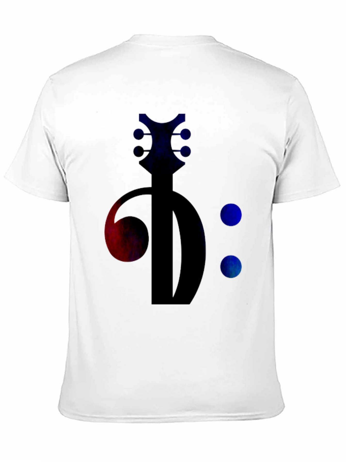 Bass Clef Guitar Tee - Music Lovers Black T-Shirt