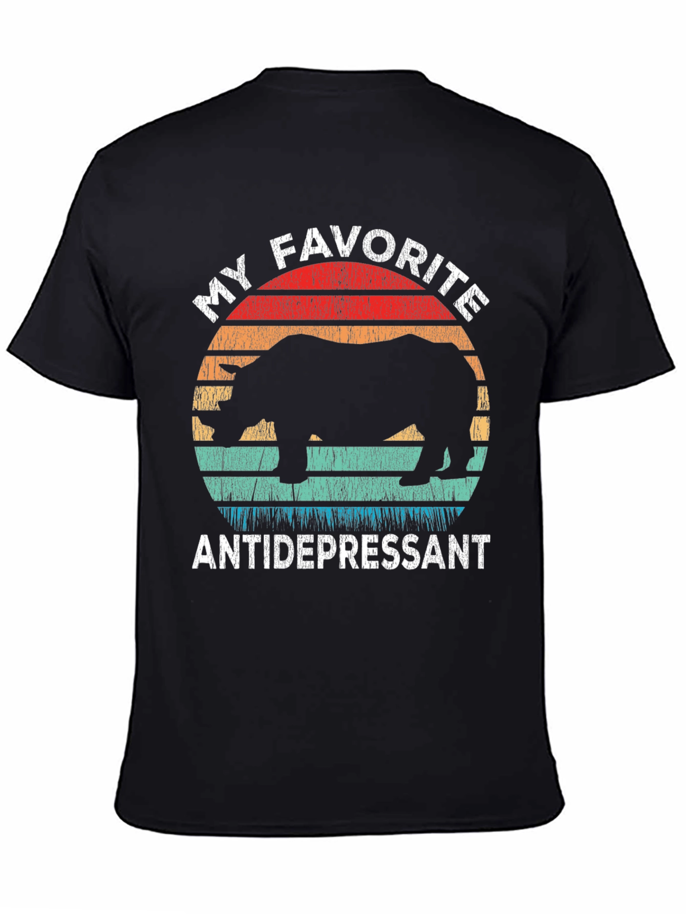 My Favorite Antidepressant Rhino Graphic T-Shirt