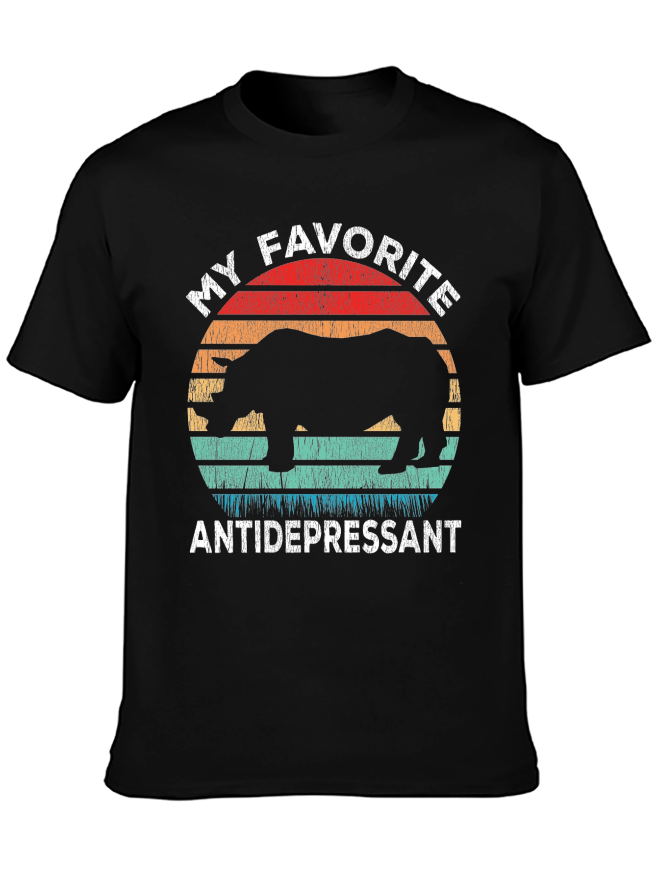 My Favorite Antidepressant Rhino Graphic T-Shirt