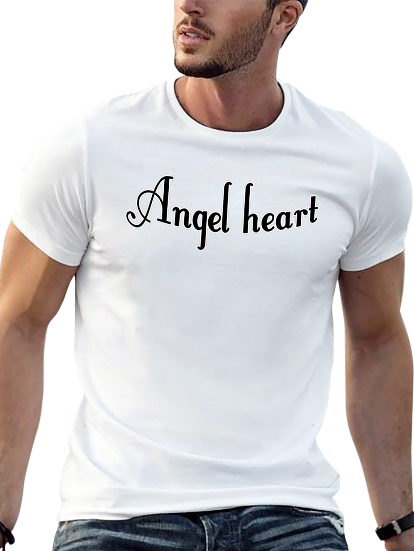 Angel Heart Graphic Tee - Stylish Black T-Shirt