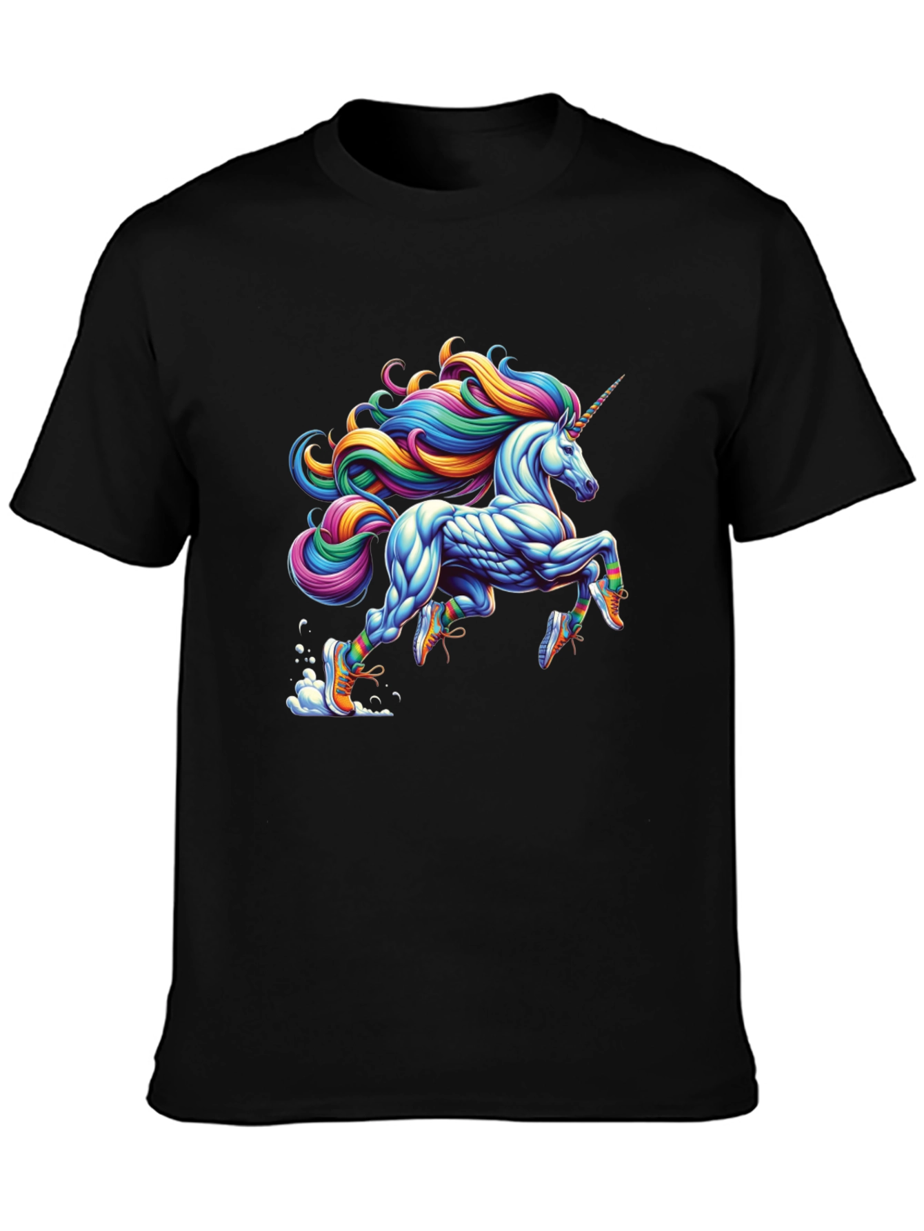 Running Unicorn Black T-Shirt
