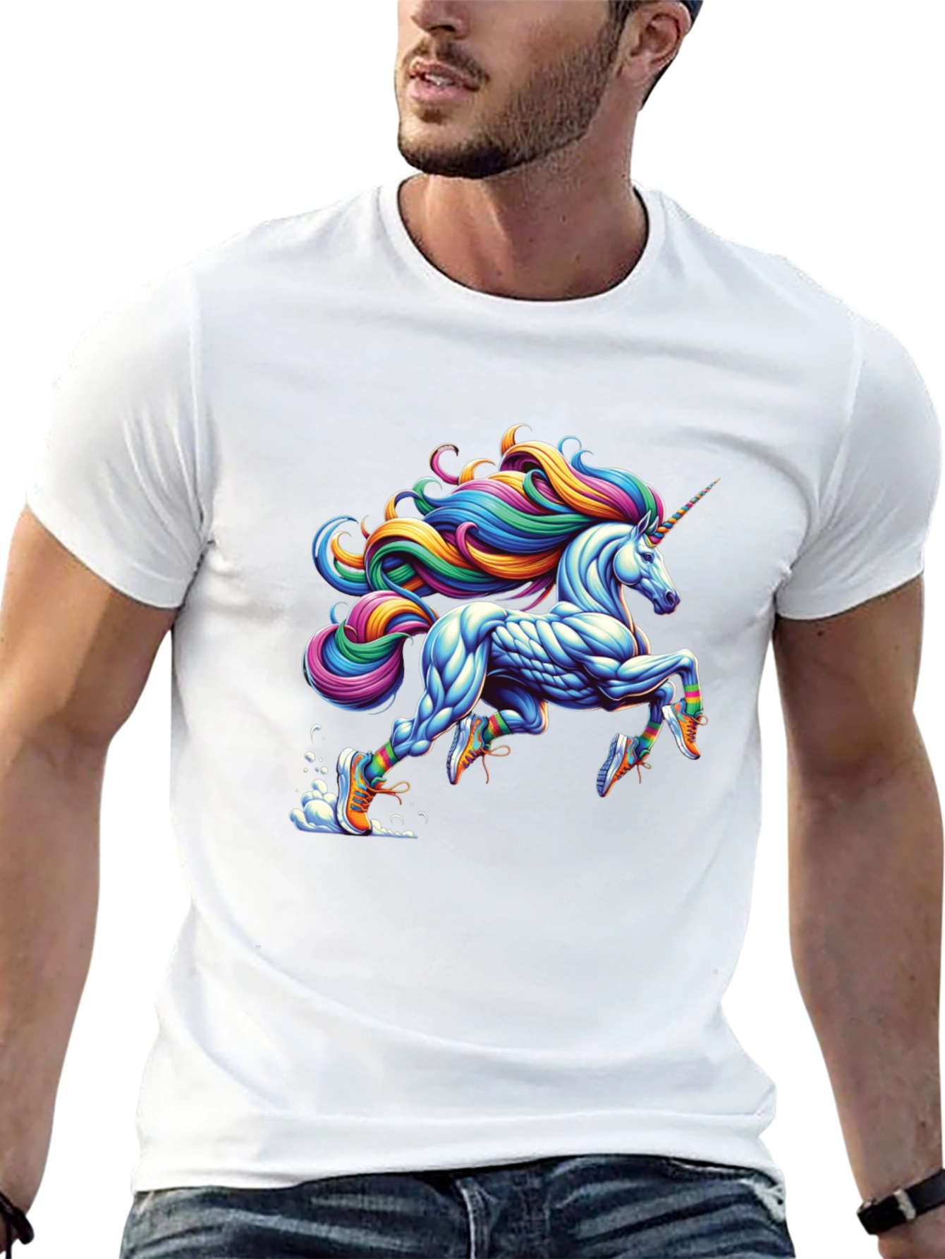 Running Unicorn Black T-Shirt