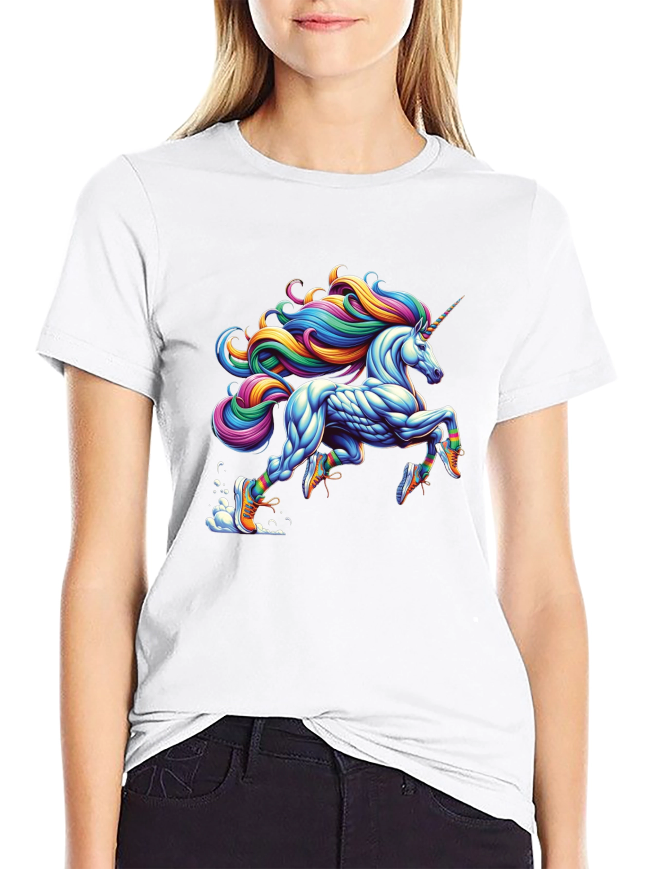Running Unicorn Black T-Shirt
