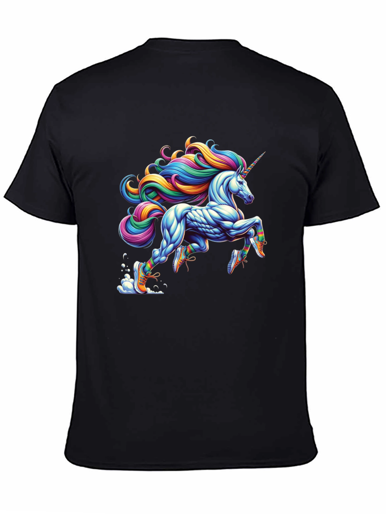 Running Unicorn Black T-Shirt